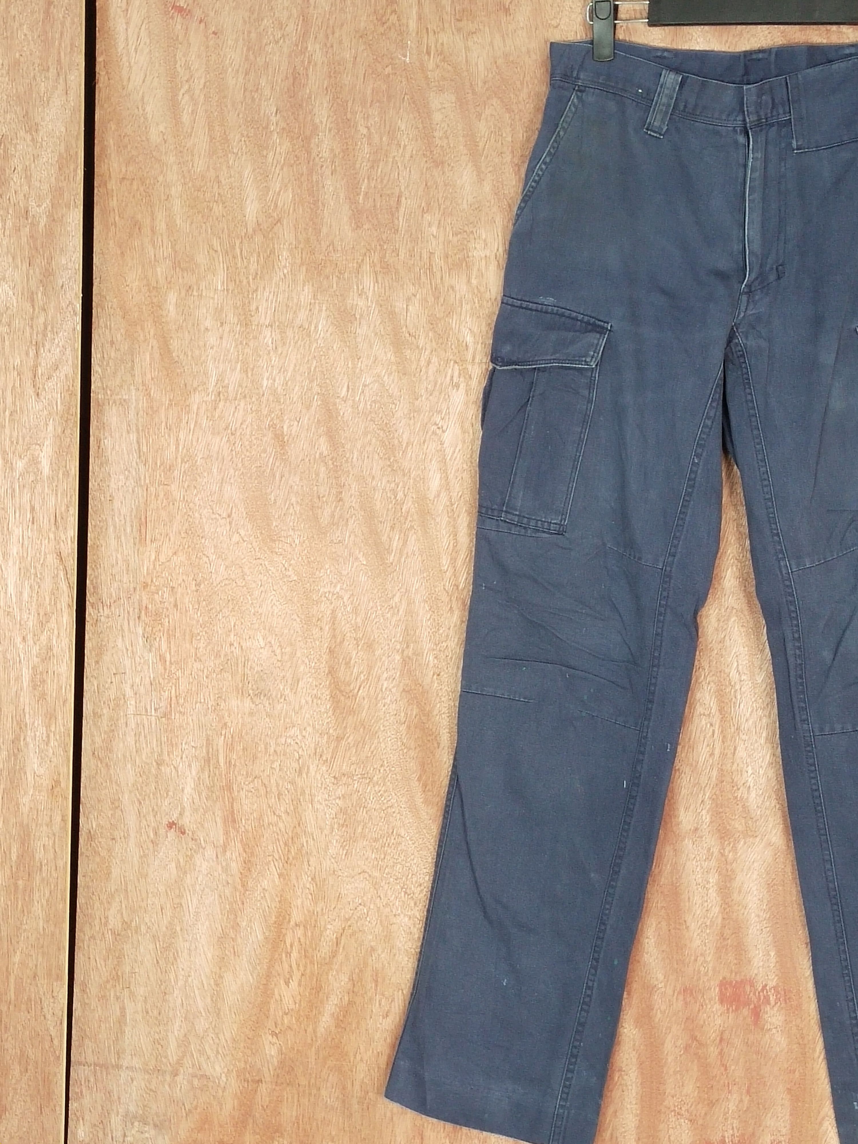 Japanese Brand Japan Dark blue multipocket distressed cargo pants #S124 Size US 31 - 6 Thumbnail