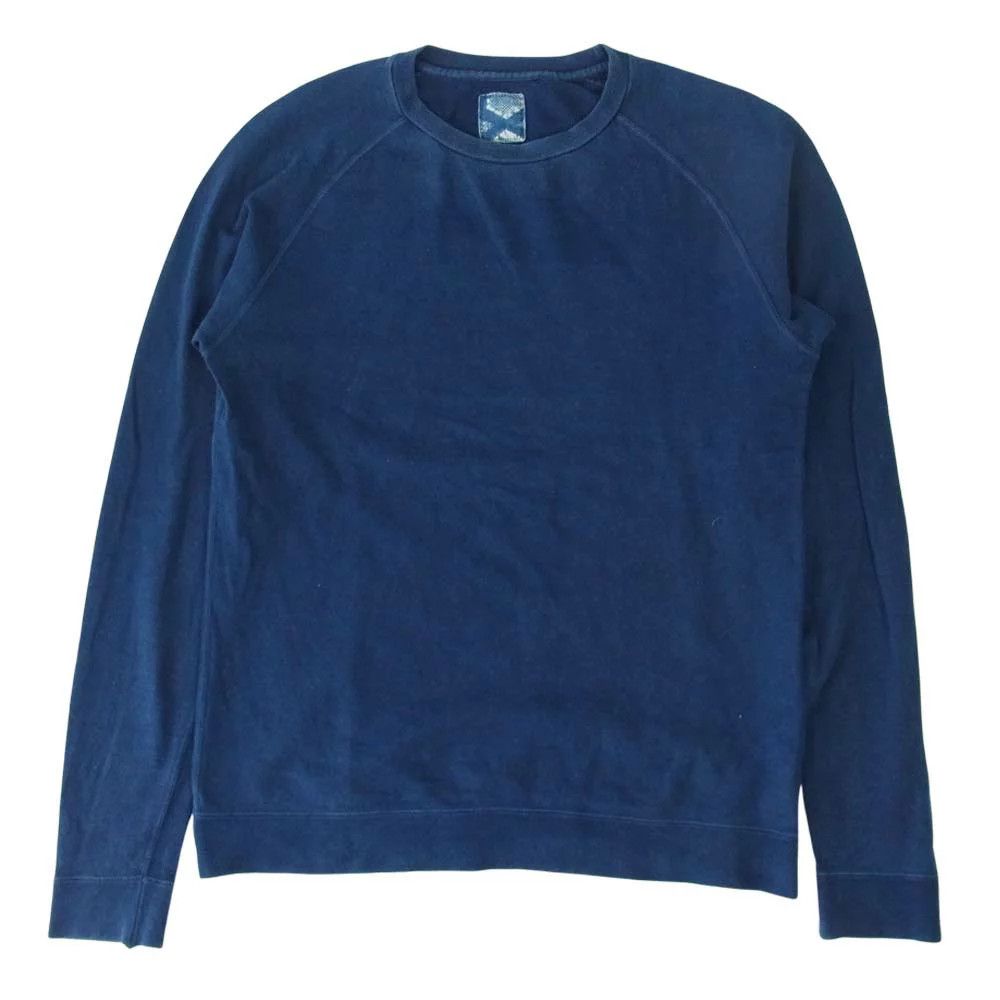 Sweatshirt Navy Plain Cotton Long Sleeve