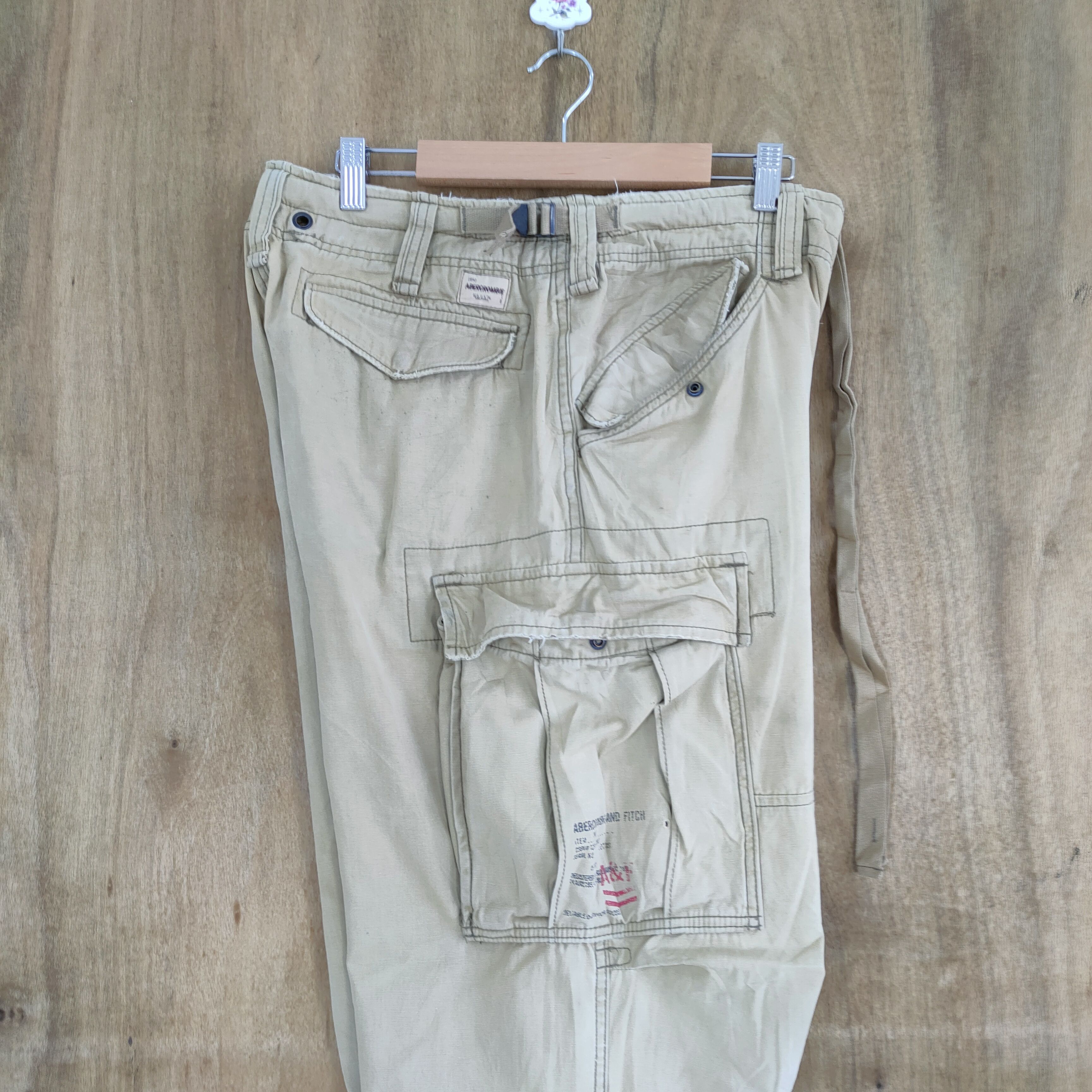 Abercrombie & Fitch ABERCROMBIE VINTAGE FADED BAGGY CARGO PANTS Size US 30 / EU 46 - 19 Thumbnail