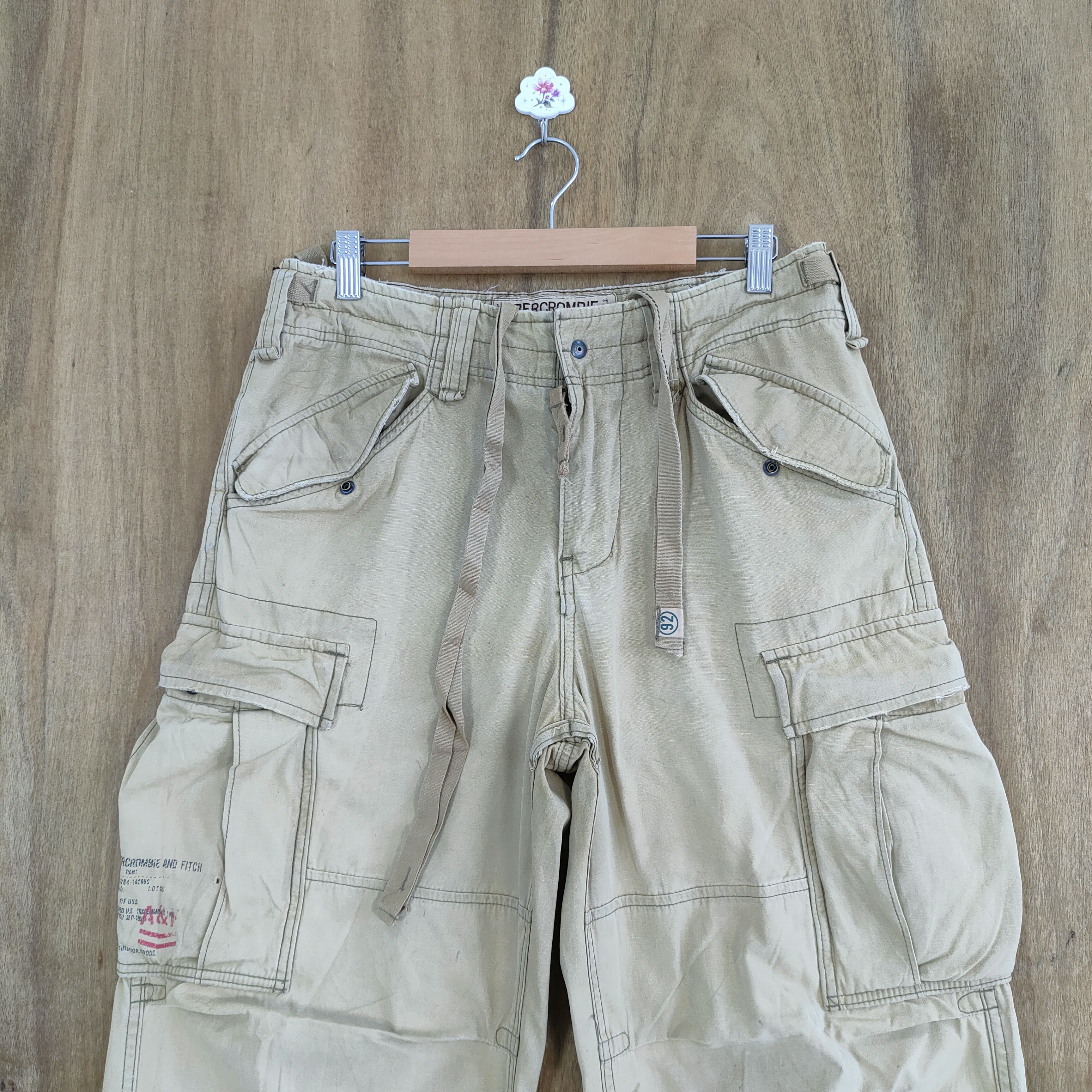Abercrombie & Fitch ABERCROMBIE VINTAGE FADED BAGGY CARGO PANTS Size US 30 / EU 46 - 2 Thumbnail
