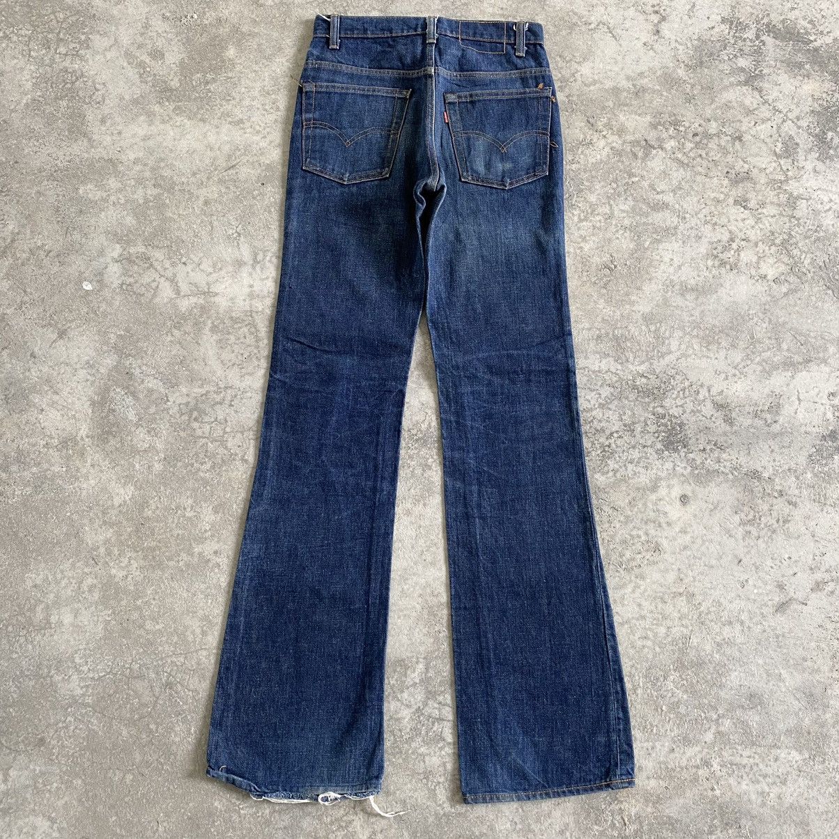 image of Levis x Made In USA Vintage 1981 Levi's 517 Bootcut Flared Denim Jeans in Dark Blue, Men's (Size 28
