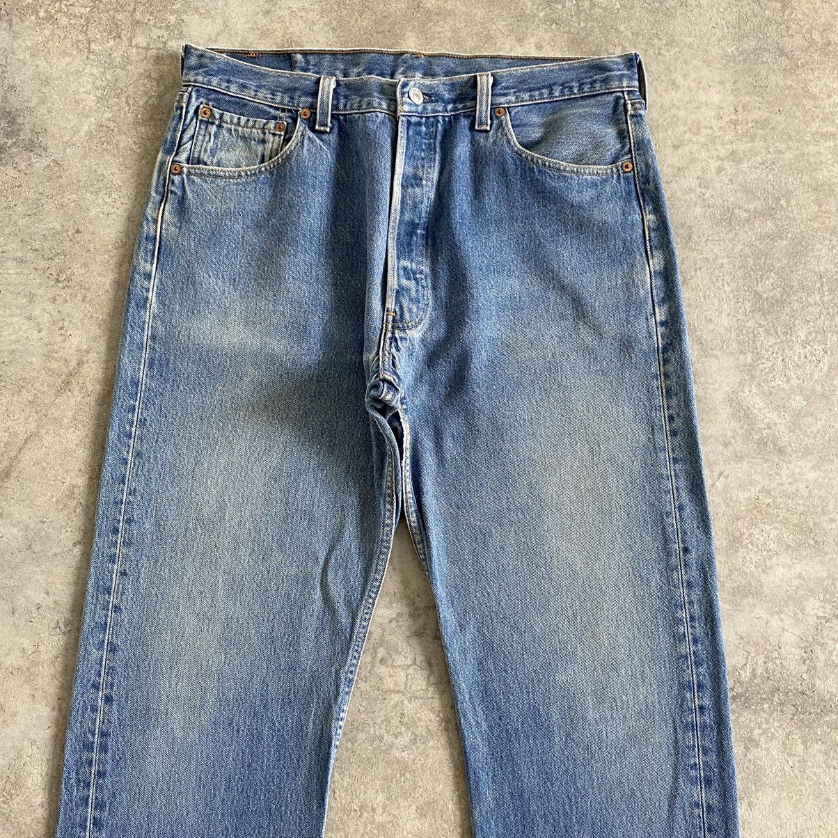 Levi's × Vintage Size 35x31.5 VTG Levi's 501 Stonewashed Blue Jeans Size US 35 - 3 Thumbnail