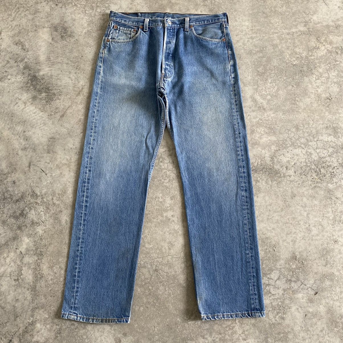 Levi's × Vintage Size 35x31.5 VTG Levi's 501 Stonewashed Blue Jeans Size US 35 - 1 Thumbnail
