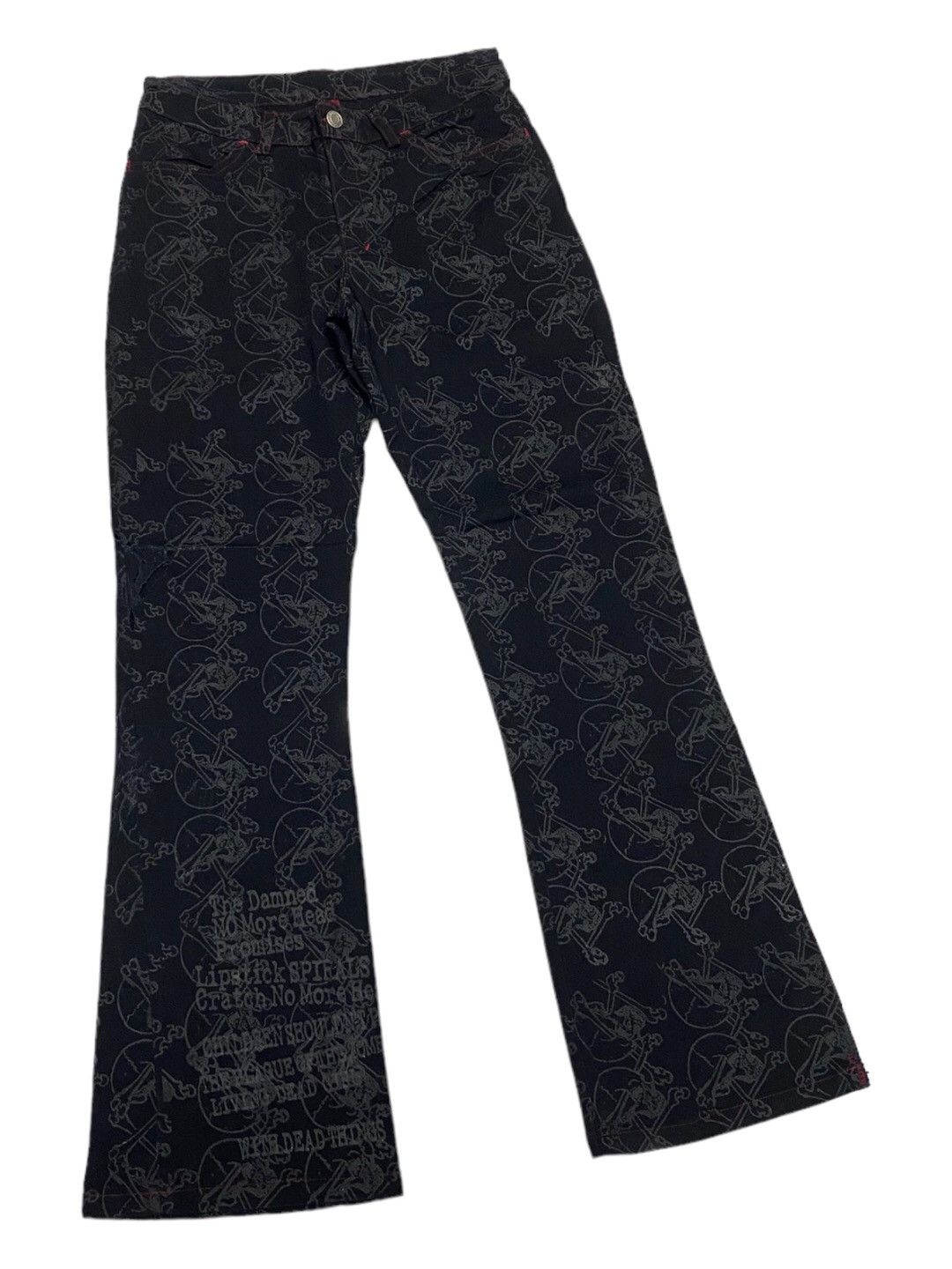 Hysteric Glamour × Japanese Brand 🔥H.ANARCHYISM FOREVER ANARCHY FLARE SKULLS PANT Size US 28 / EU 44 - 3 Thumbnail