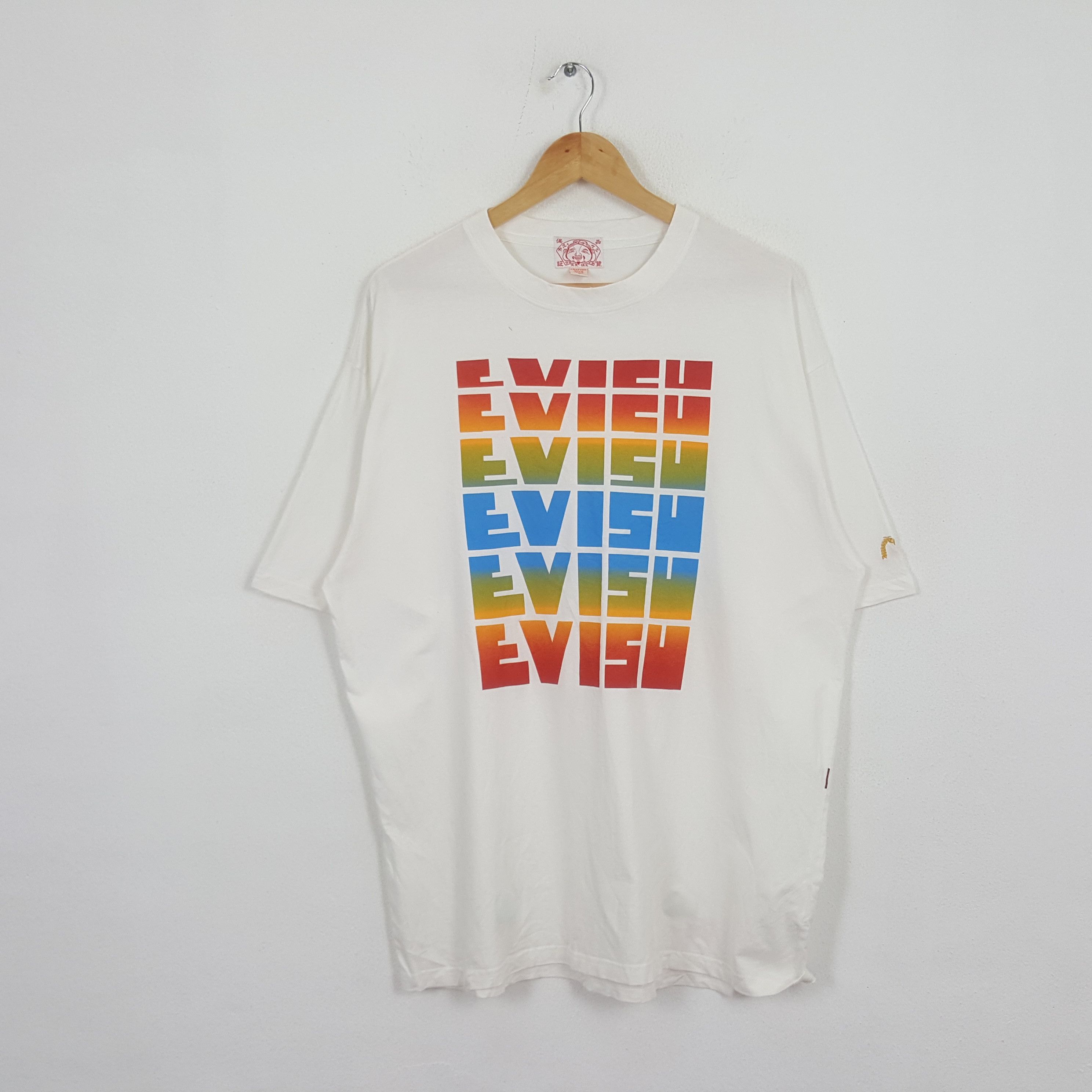 Evisu × Japanese Brand × Vintage Vintage Evisu Japanese Brand Colourfull Spell Out Tshirt Size US XL / EU 56 / 4 - 1 Thumbnail