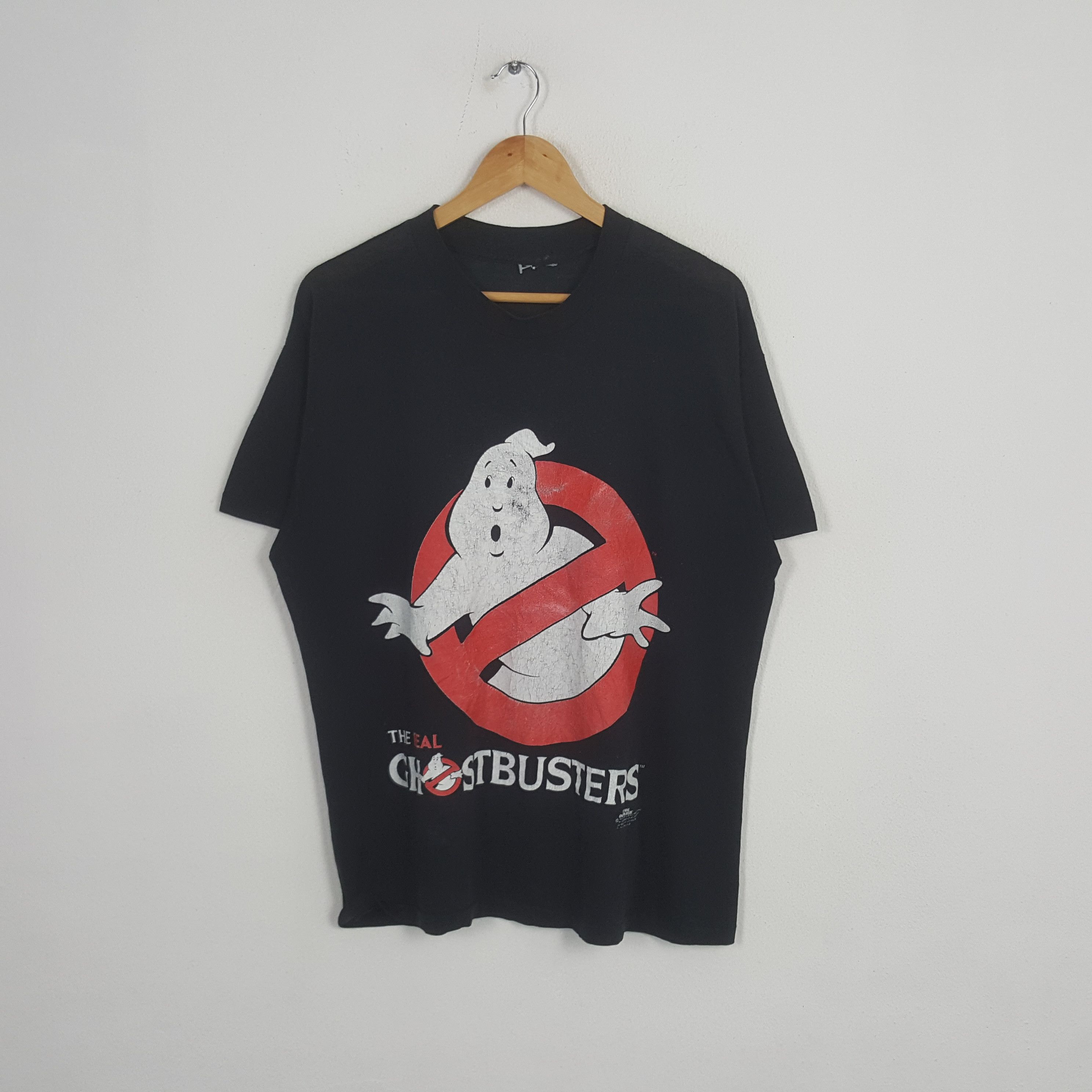 T-shirt Vintage Ghostbusters (Scream) Années 90 - Coton - Taille L - RARE - Motif Grand Fantôme