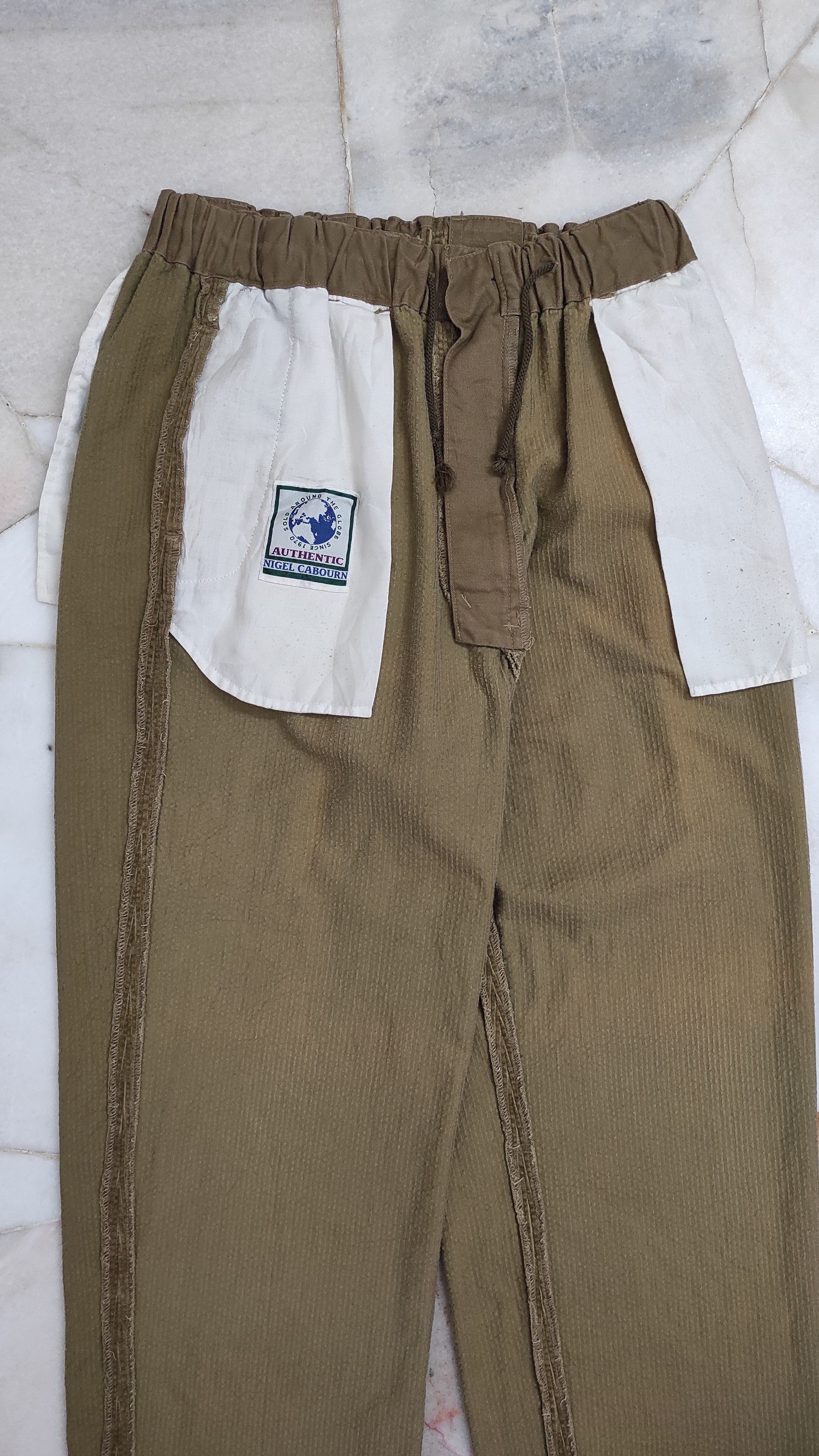 Nigel Cabourn × Vintage Fatigue military drawstring pleats velvet trousers Size US 31 - 10 Thumbnail