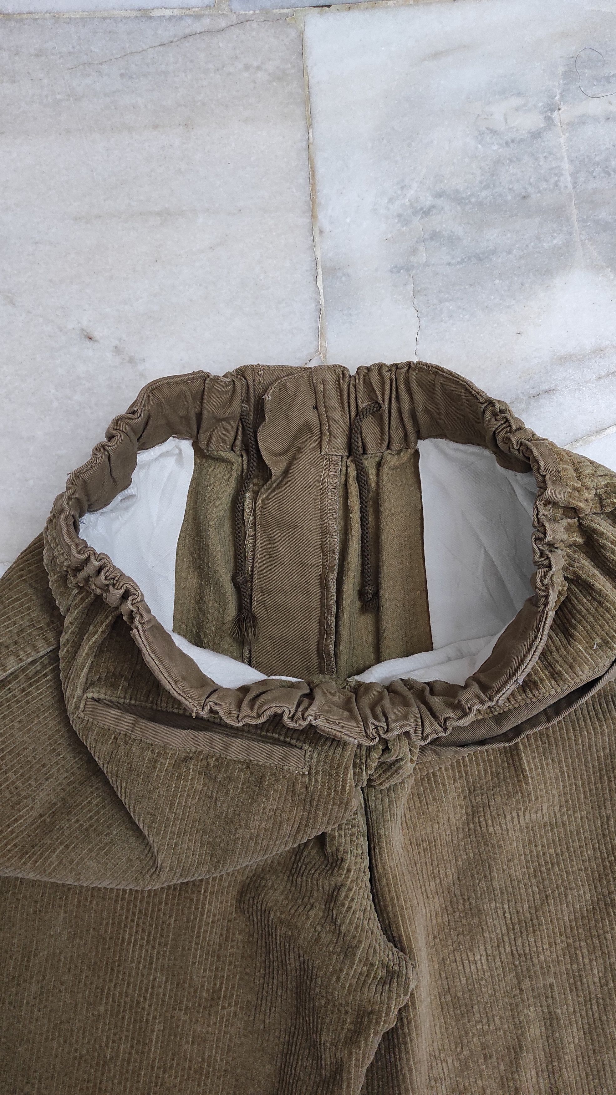 Nigel Cabourn × Vintage Fatigue military drawstring pleats velvet trousers Size US 31 - 9 Thumbnail