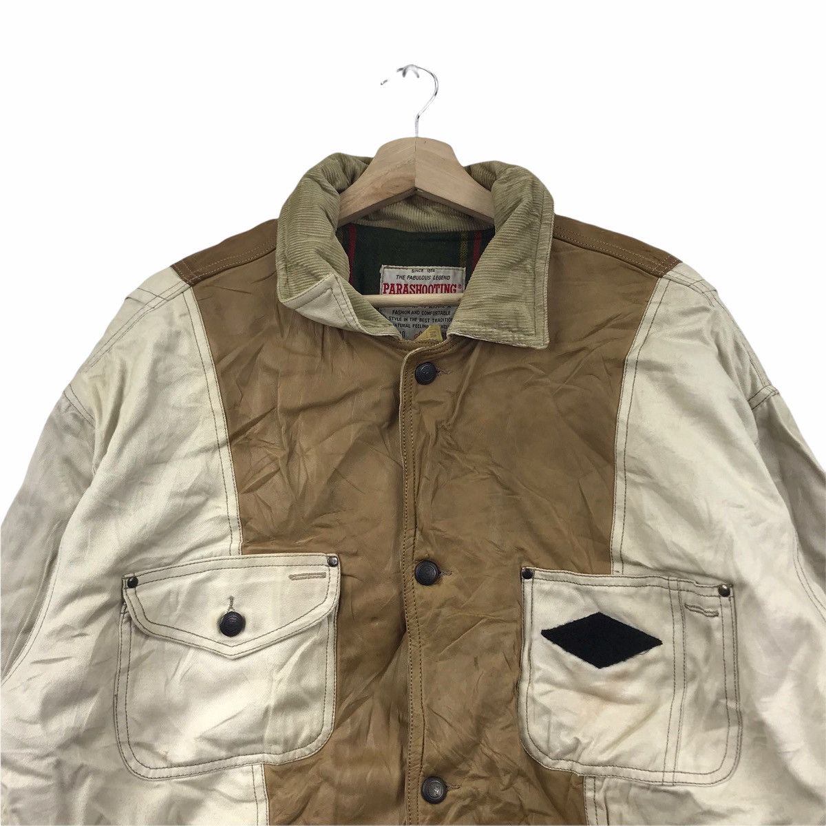 Vintage Vintage PARASHOOTING World Series Outdoor Leather Jacket Size US M / EU 48-50 / 2 - 2 Thumbnail
