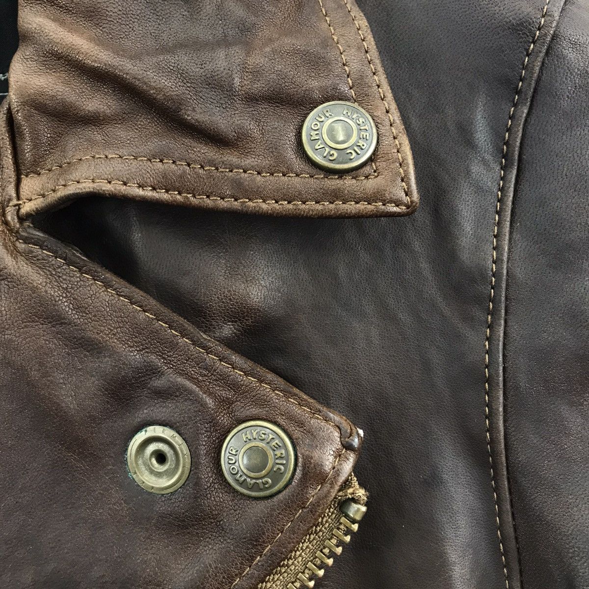 Hysteric Glamour HYSTERIC GLAMOUR Double Collar Perfecto Biker Rider Leather Size US XS / EU 42 / 0 - 3 Thumbnail