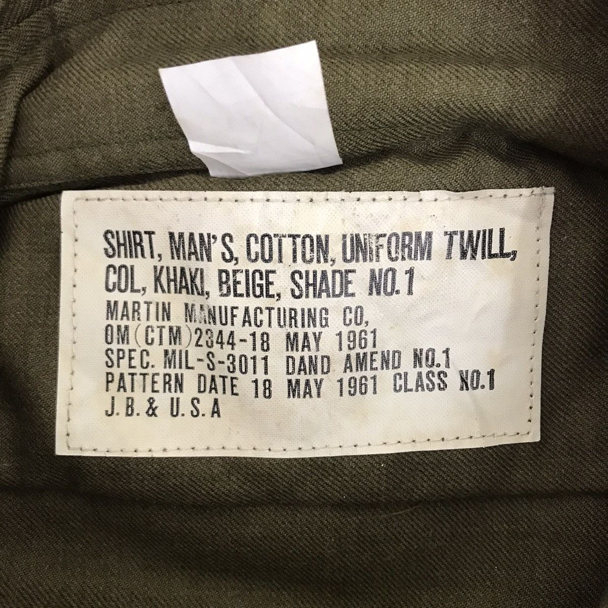 Vintage Vintage 1961 MILITARY ARMY Martin Manufacturing Khaki Beige Size US S / EU 44-46 / 1 - 3 Thumbnail