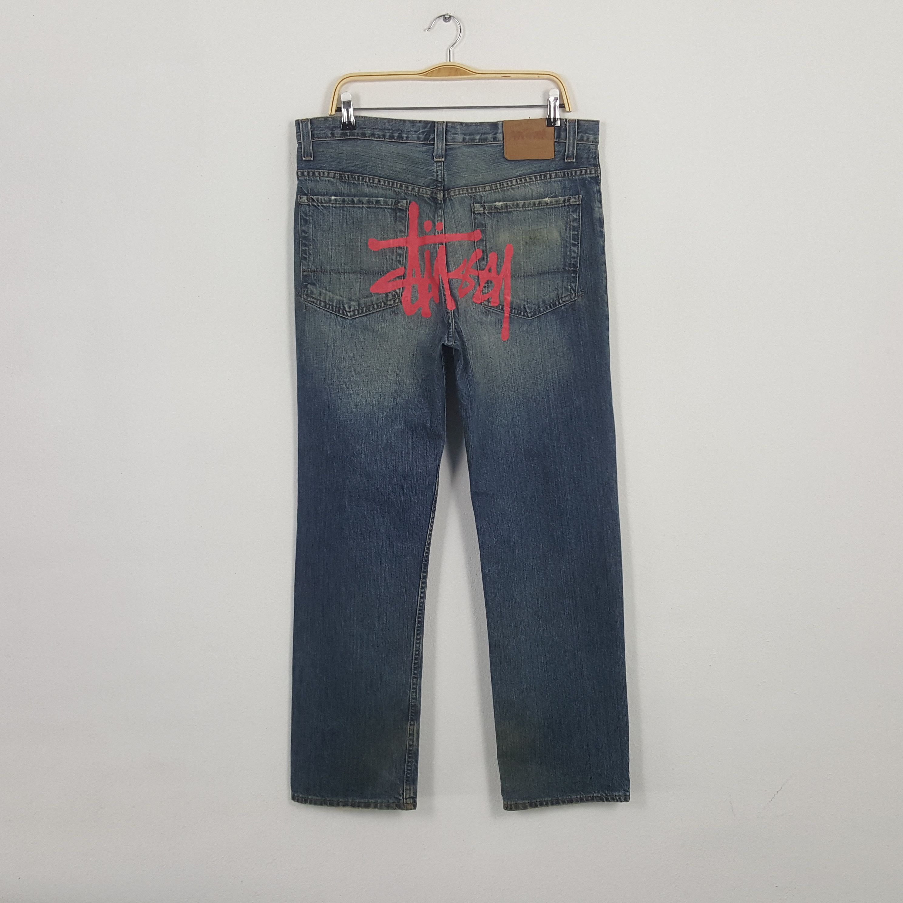 Stussy × Vintage Vintage Stussy Custom Red Logo Style Denim Size US 36 / EU 52 - 1 Thumbnail