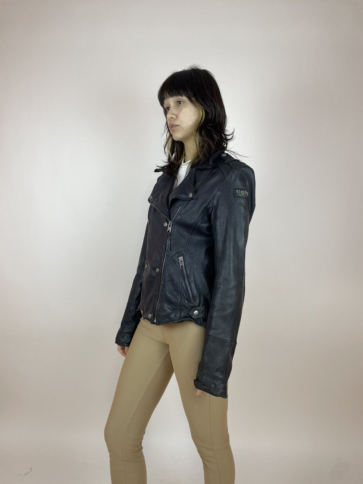 Vintage × tigha Tigha leather Jacket Womens black biker jacket size Large Size L / US 10 / IT 46 - 6 Thumbnail