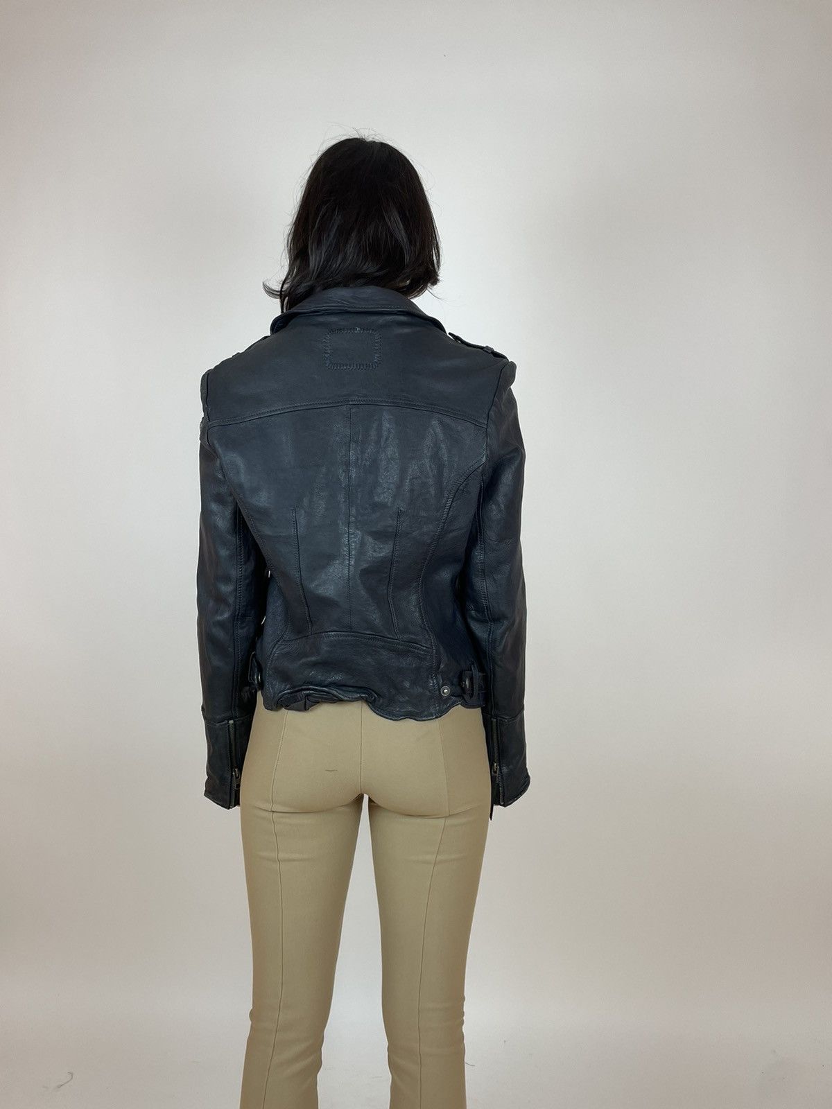 Vintage × tigha Tigha leather Jacket Womens black biker jacket size Large Size L / US 10 / IT 46 - 10 Thumbnail