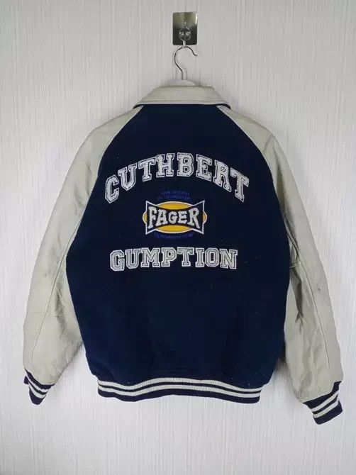 image of Leather Jacket x Varsity Jacket Vintage Machope Modern Ivy Cuthbert Gumption Varsity Jacket in No C