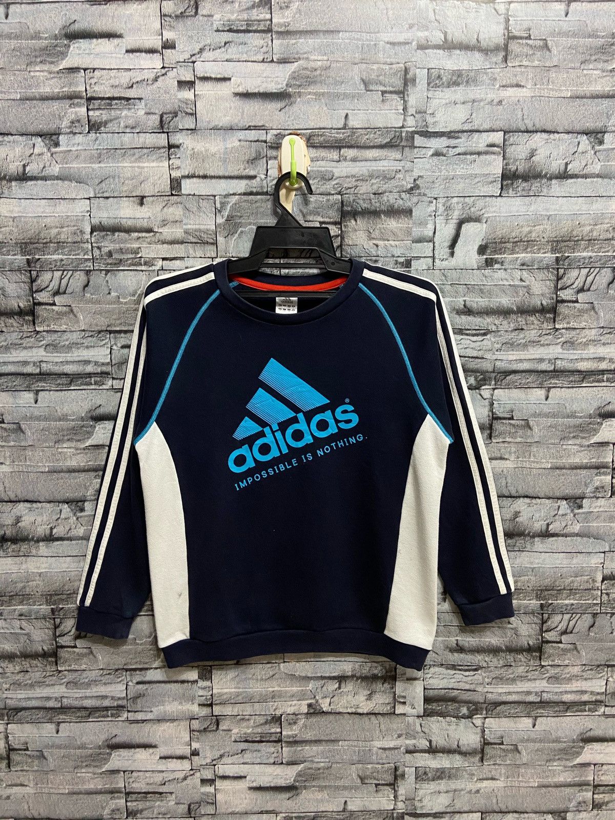 Adidas Vintage Adidas sweatshirt big logo equipment stripe fit S Size US S / EU 44-46 / 1 - 1 Thumbnail