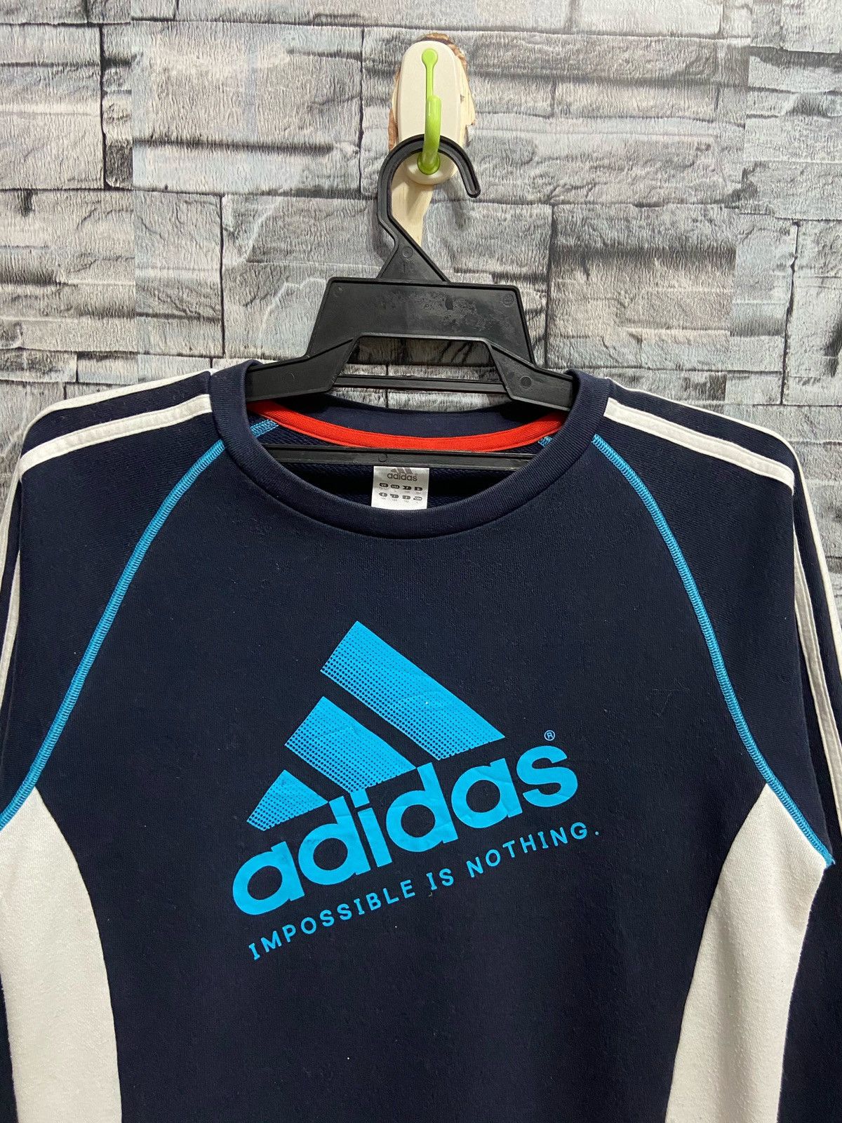 Adidas Vintage Adidas sweatshirt big logo equipment stripe fit S Size US S / EU 44-46 / 1 - 2 Thumbnail