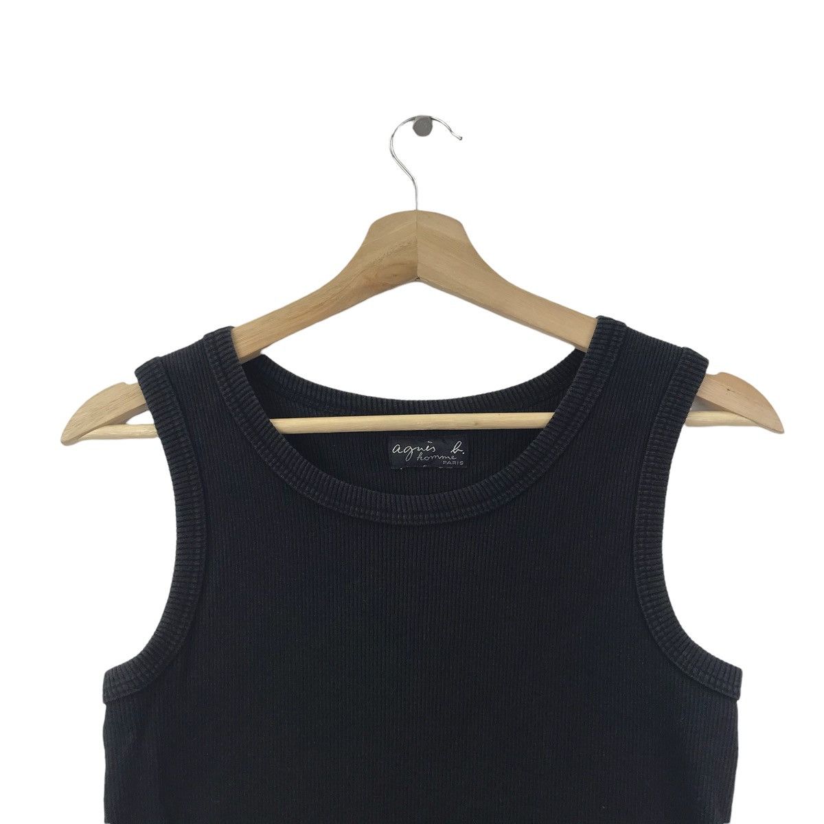 agnes b. AGNES B HOMME Paris Japanese Brand Black Sleeveless T shirt Size ONE SIZE - 2 Thumbnail