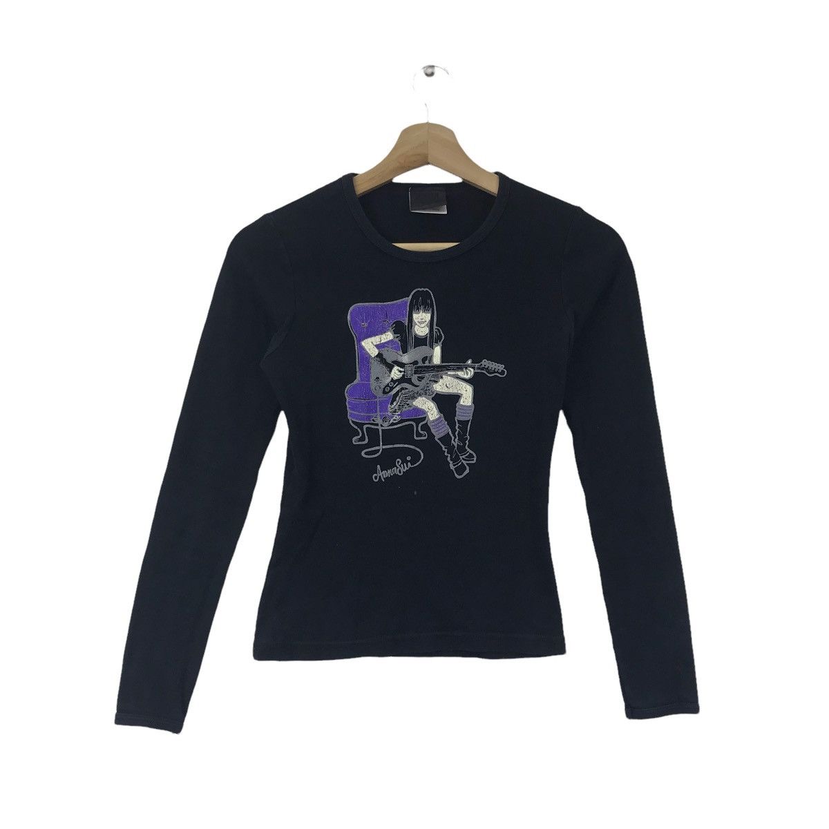 Anna Sui ANNA SUI American Brand Girl with Guitar Long Sleeve T Shirt Size S / US 4 / IT 40 - 1 Thumbnail