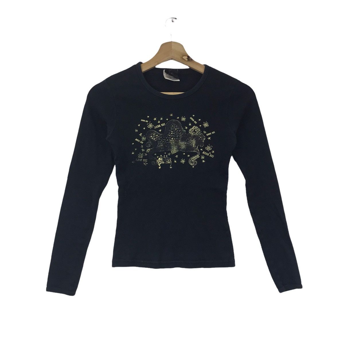 Anna Sui ANNA SUI American Brand Black Long Sleeve T Shirt Size S / US 4 / IT 40 - 1 Thumbnail