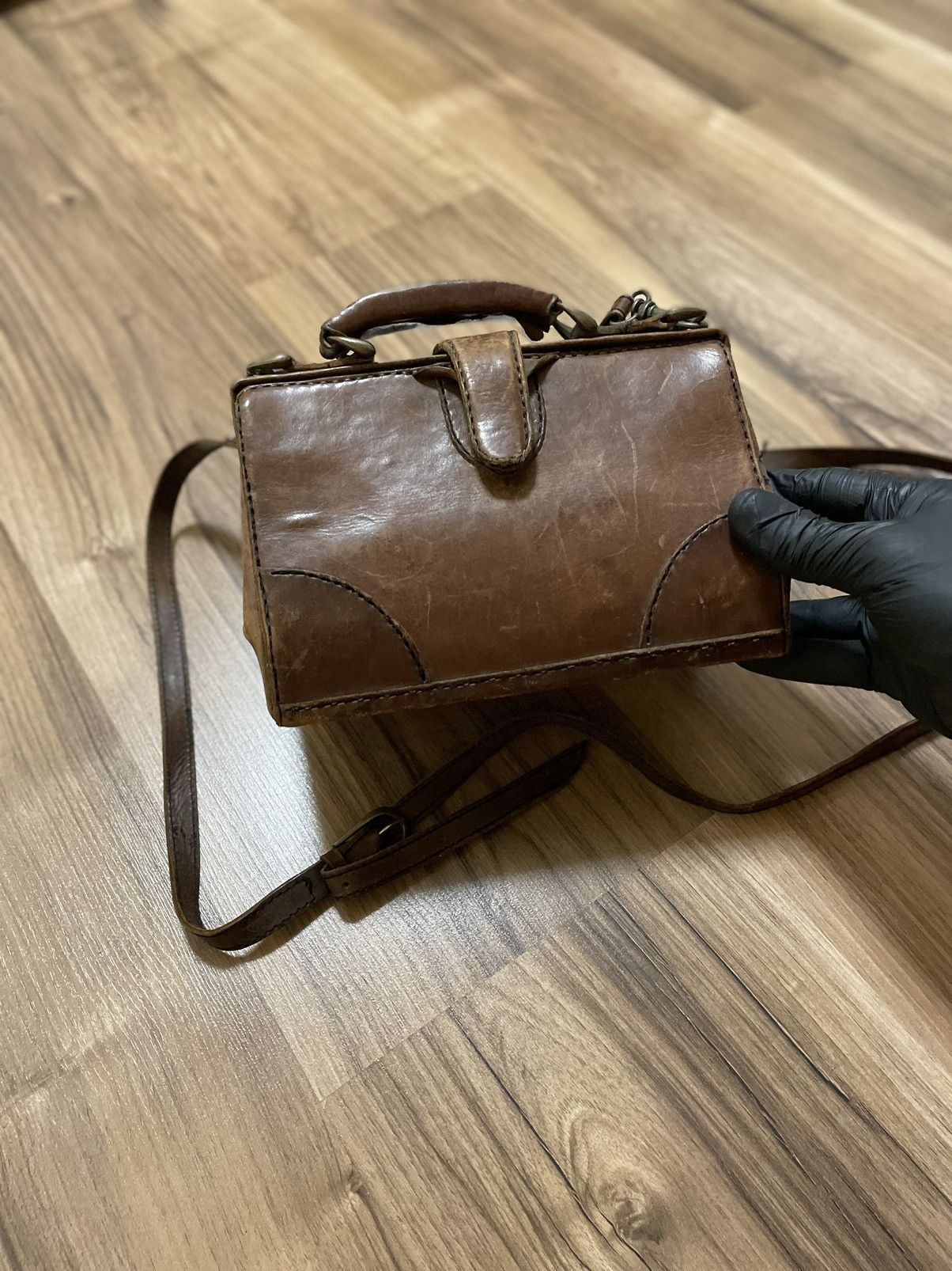 Leather × Vintage Vintage Bosboom Natural Bag Pure Leather 70s Size ONE SIZE - 4 Thumbnail
