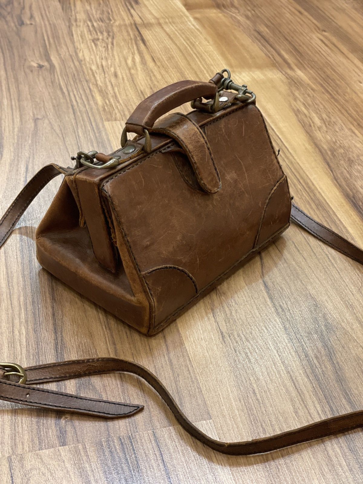 Leather × Vintage Vintage Bosboom Natural Bag Pure Leather 70s Size ONE SIZE - 1 Thumbnail