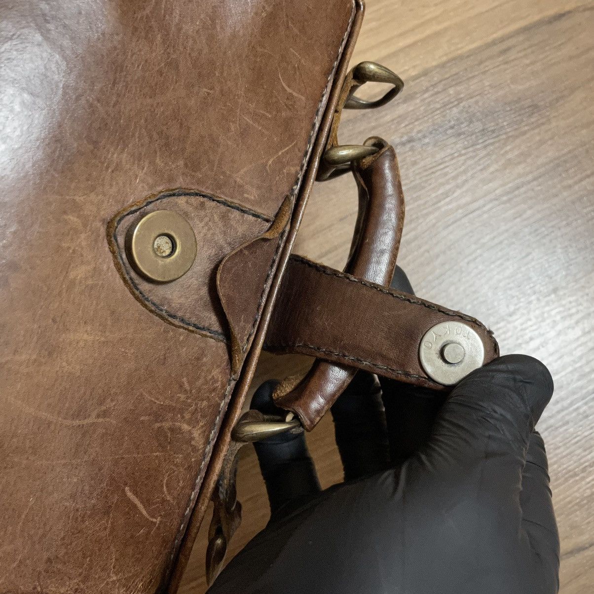 Leather × Vintage Vintage Bosboom Natural Bag Pure Leather 70s Size ONE SIZE - 8 Thumbnail
