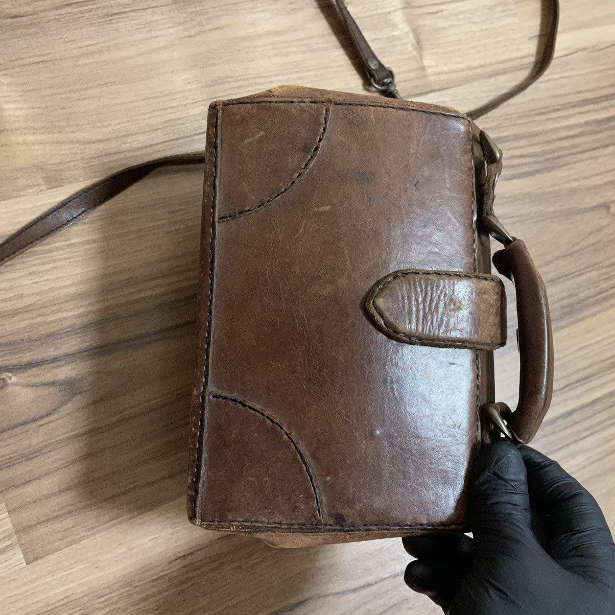 Leather × Vintage Vintage Bosboom Natural Bag Pure Leather 70s Size ONE SIZE - 7 Thumbnail
