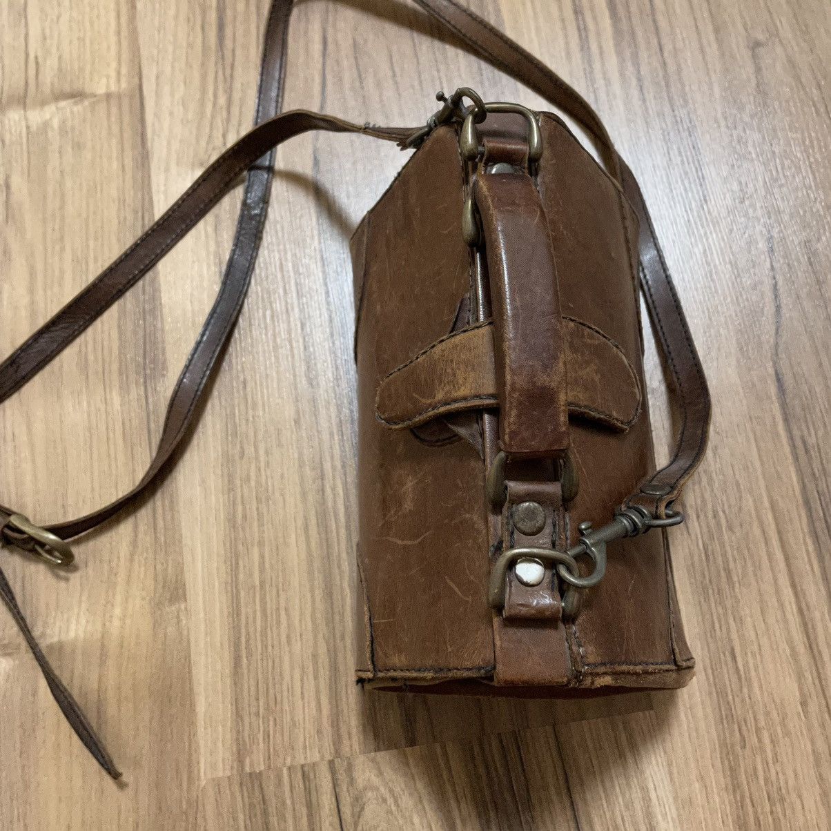 Leather × Vintage Vintage Bosboom Natural Bag Pure Leather 70s Size ONE SIZE - 9 Thumbnail