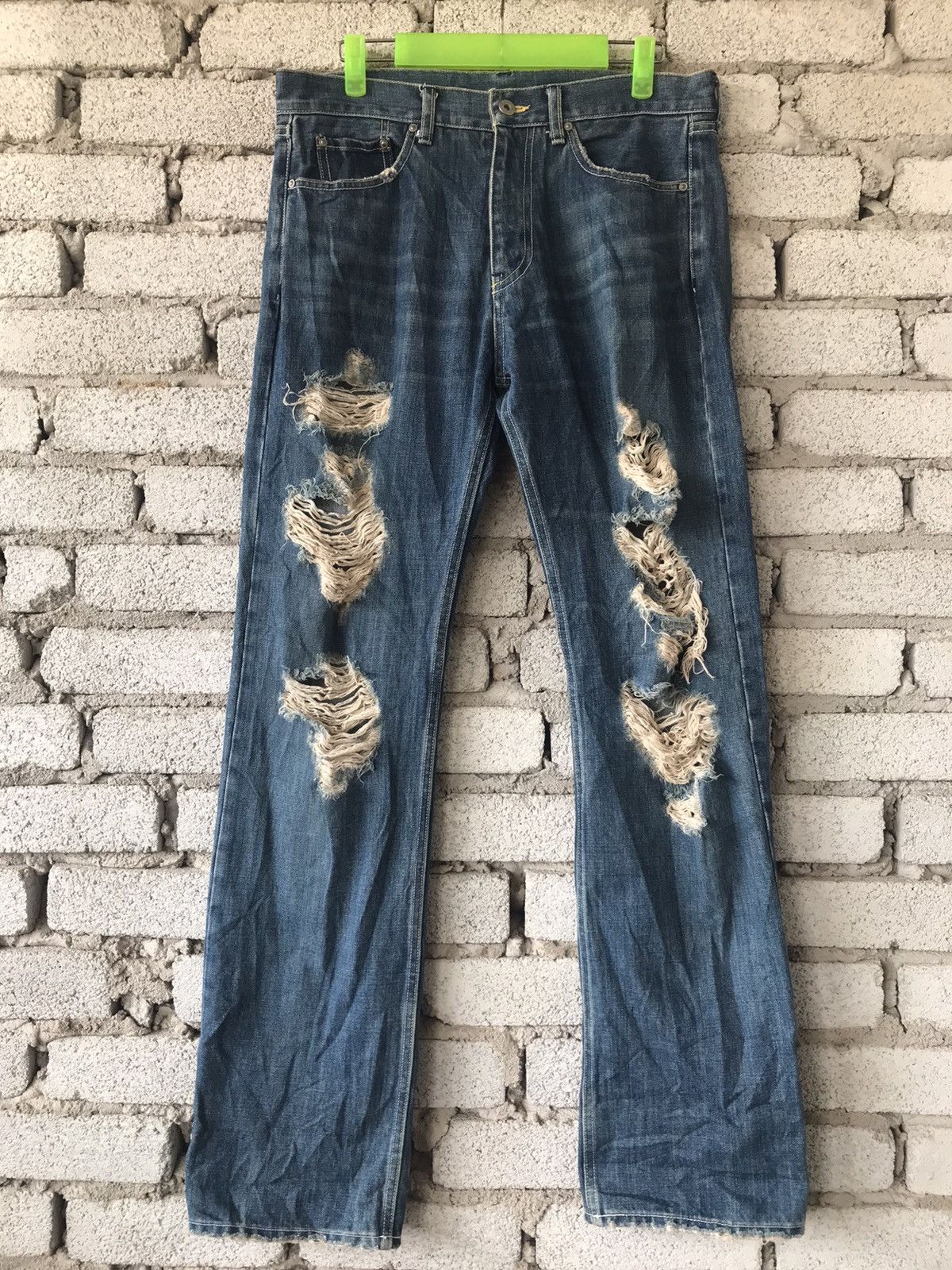 If Six Was Nine Japanese Brand Holonic Distressed Denim Size US 34 / EU 50 - 1 Thumbnail