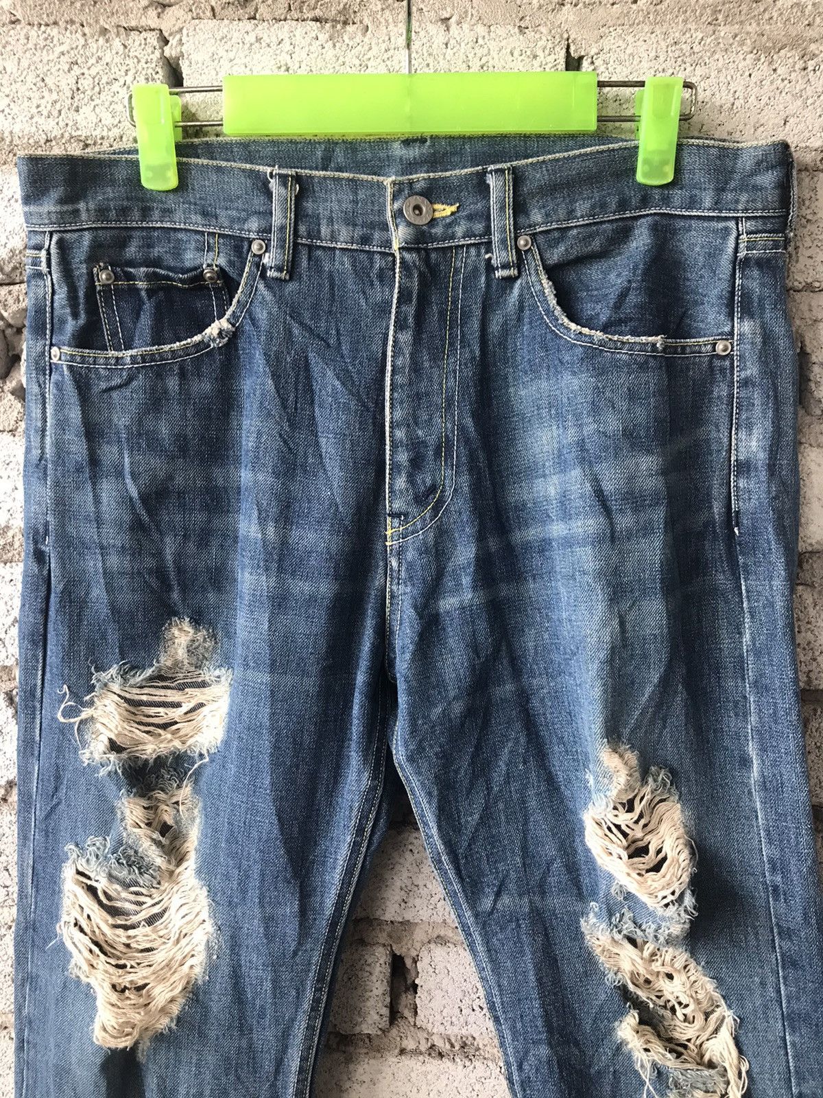 If Six Was Nine Japanese Brand Holonic Distressed Denim Size US 34 / EU 50 - 4 Thumbnail