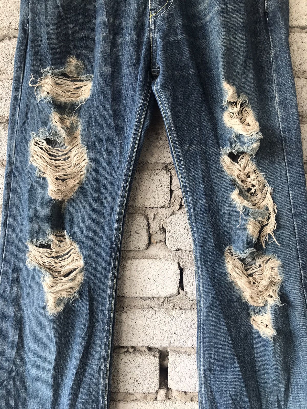 If Six Was Nine Japanese Brand Holonic Distressed Denim Size US 34 / EU 50 - 3 Thumbnail