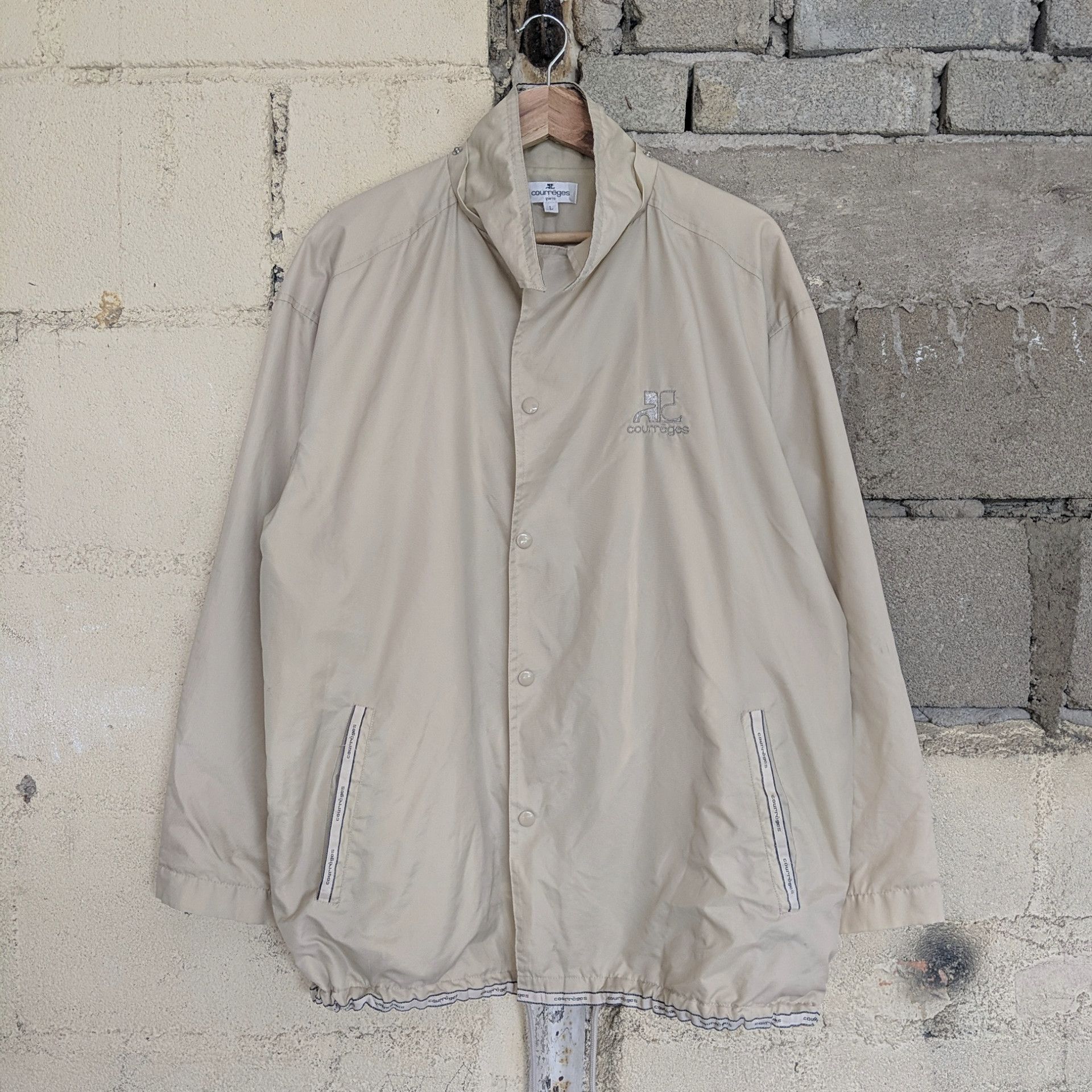image of Courreges Sweater Zipper With Button Ups, Men's (Size XL)