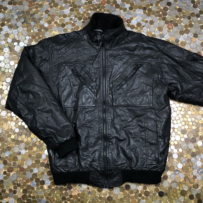 Vintage Helly Hansen Vintage Bomber leather Jacket and shepa fleece