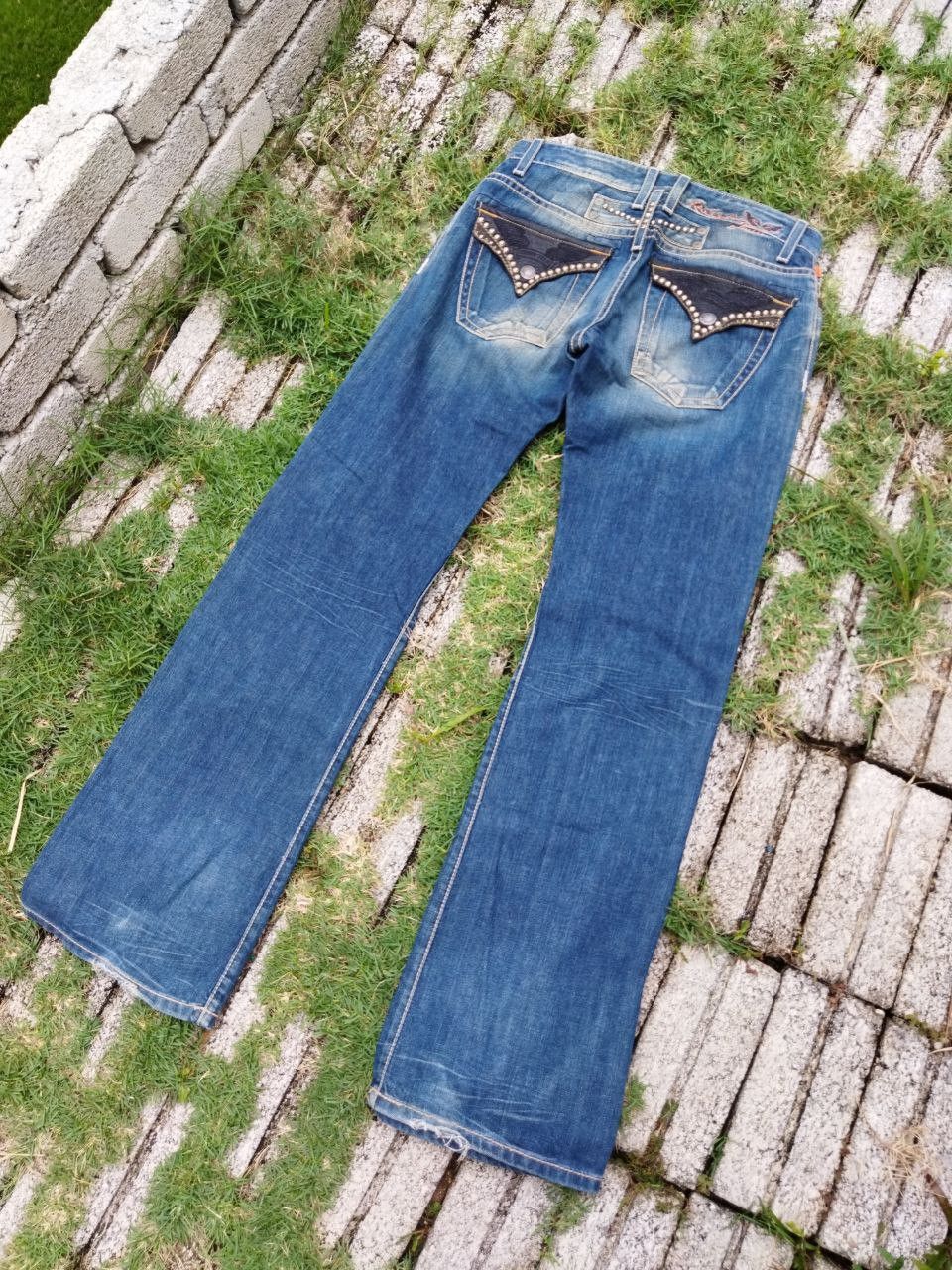 image of Archival Clothing x Distressed Denim Vintage Robins Jeans Distressed Pants in Blue Distressed (Size