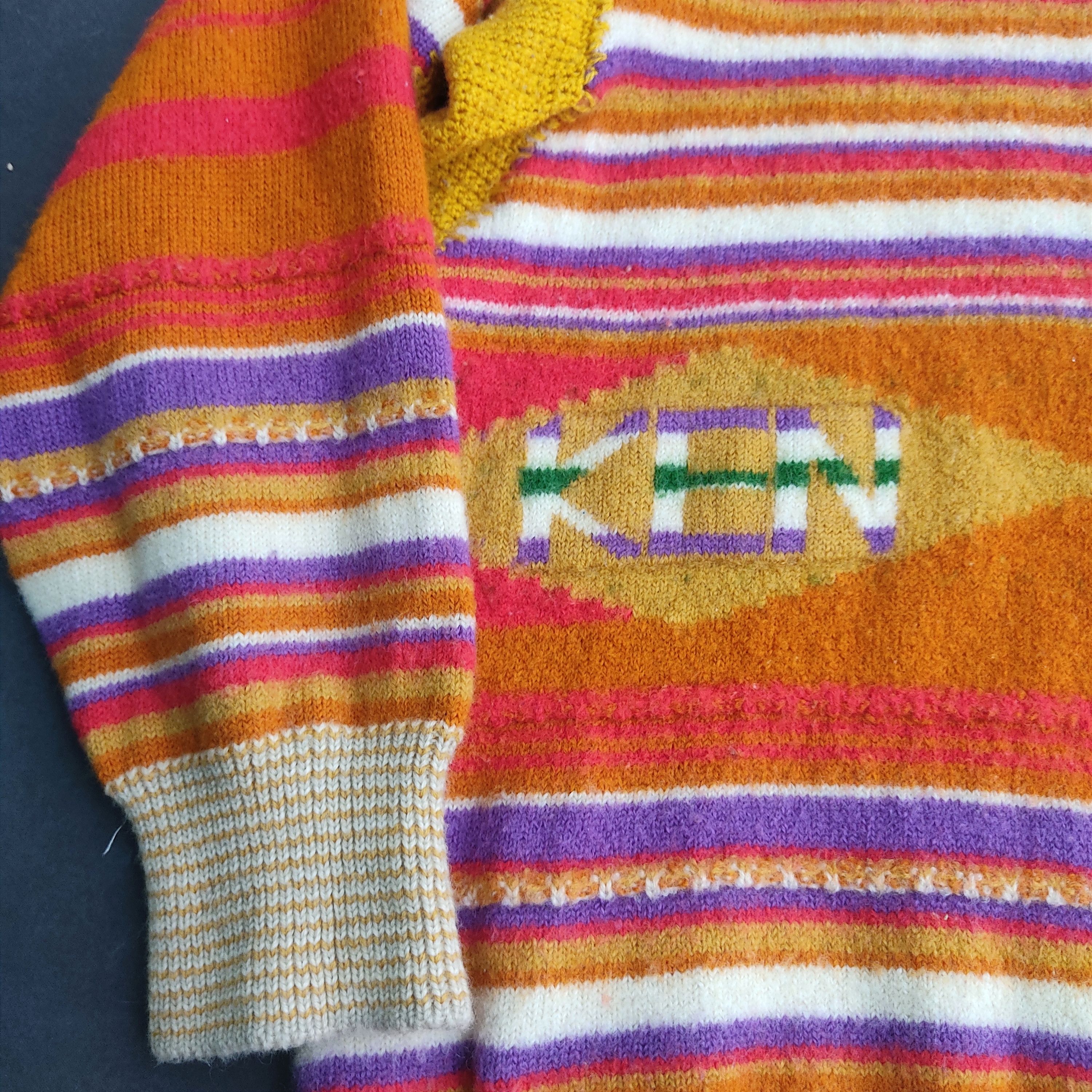 Kenzo Vintage KENZO Golf Colours Striped Wool Sweater Size US XS / EU 42 / 0 - 10 Thumbnail