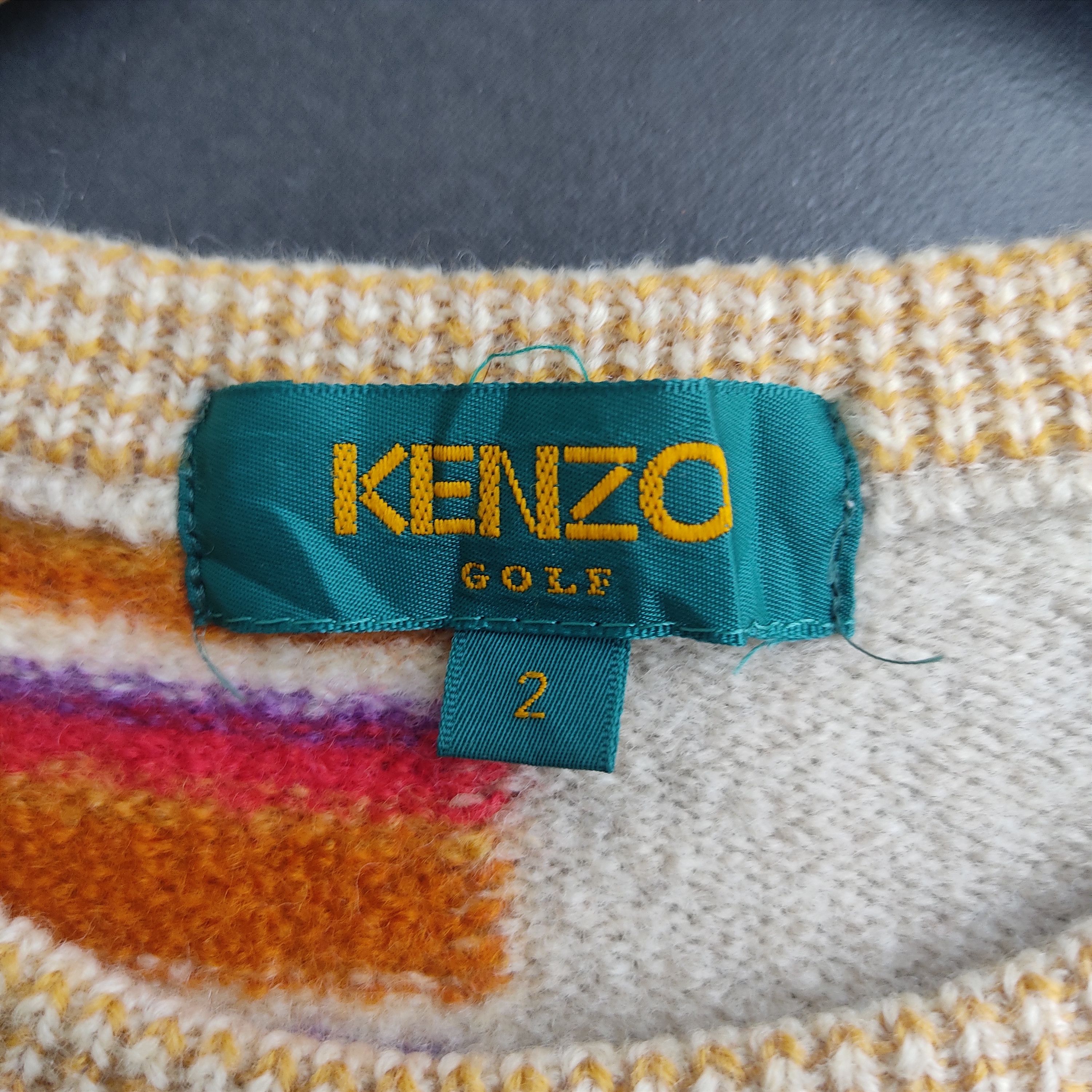 Kenzo Vintage KENZO Golf Colours Striped Wool Sweater Size US XS / EU 42 / 0 - 8 Thumbnail