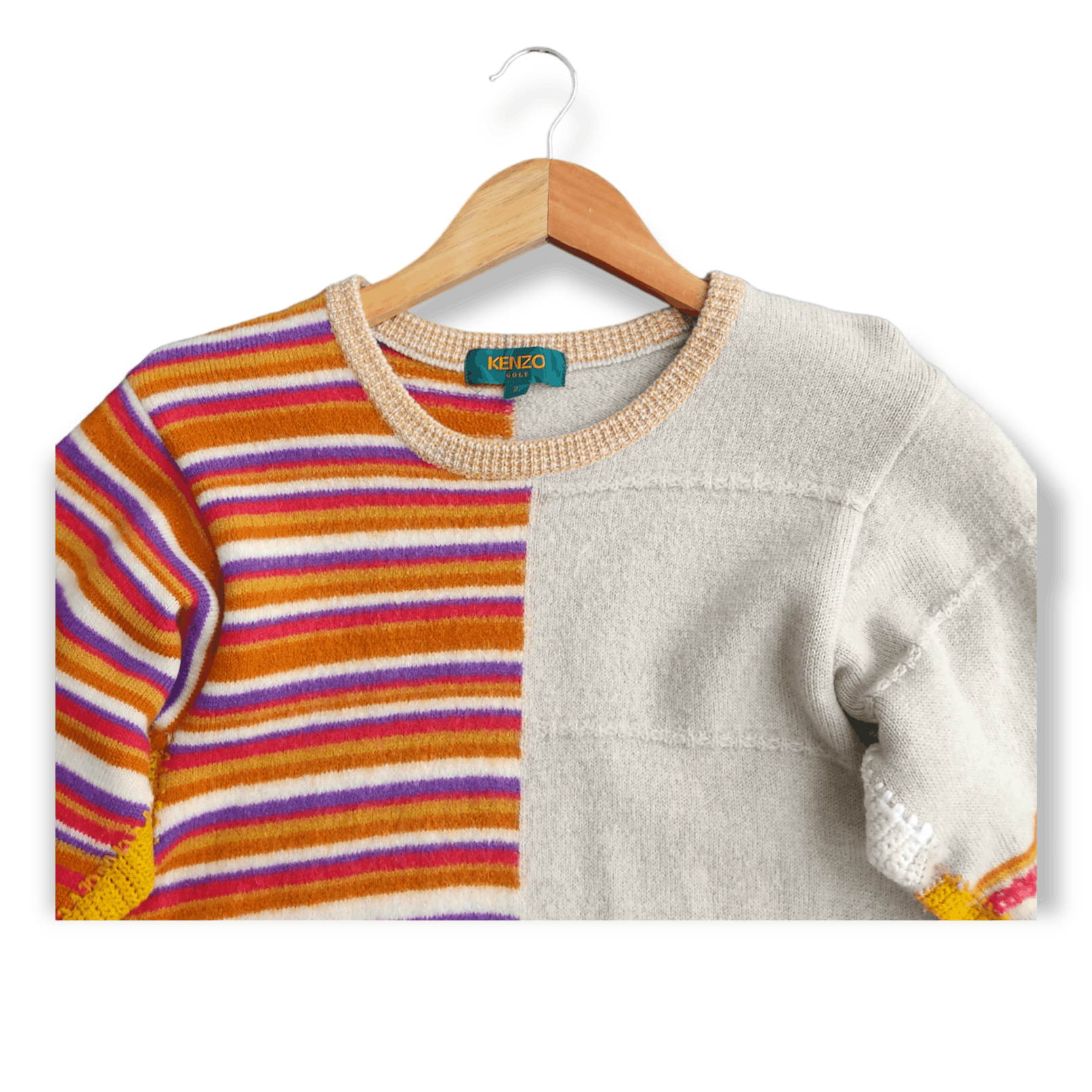 Kenzo Vintage KENZO Golf Colours Striped Wool Sweater Size US XS / EU 42 / 0 - 3 Thumbnail