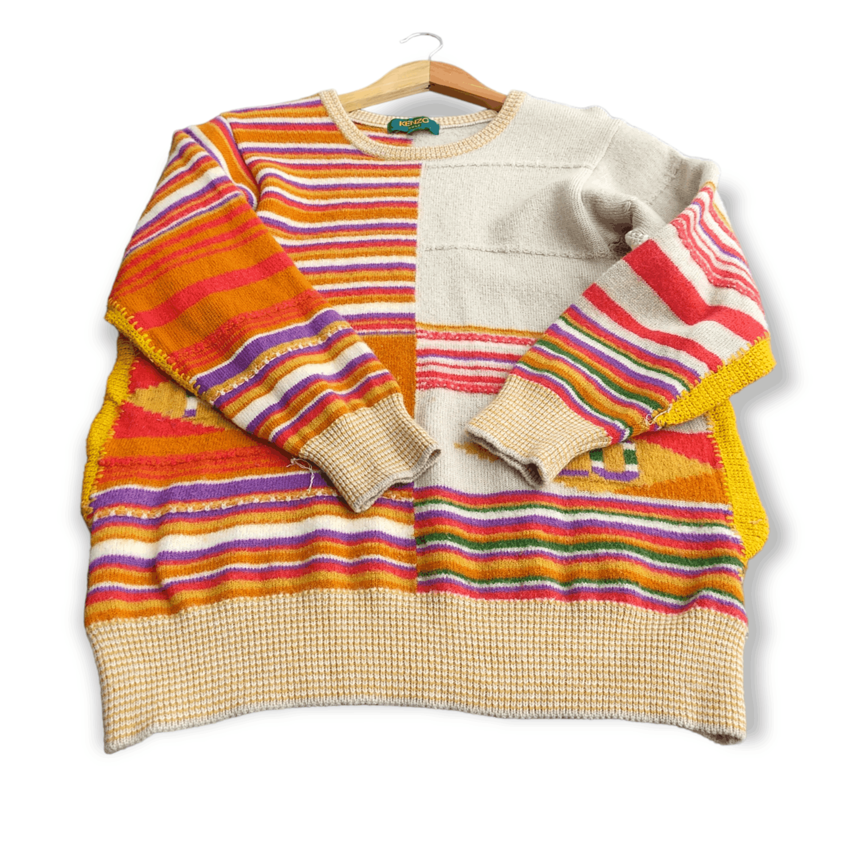 Kenzo Vintage KENZO Golf Colours Striped Wool Sweater Size US XS / EU 42 / 0 - 4 Thumbnail
