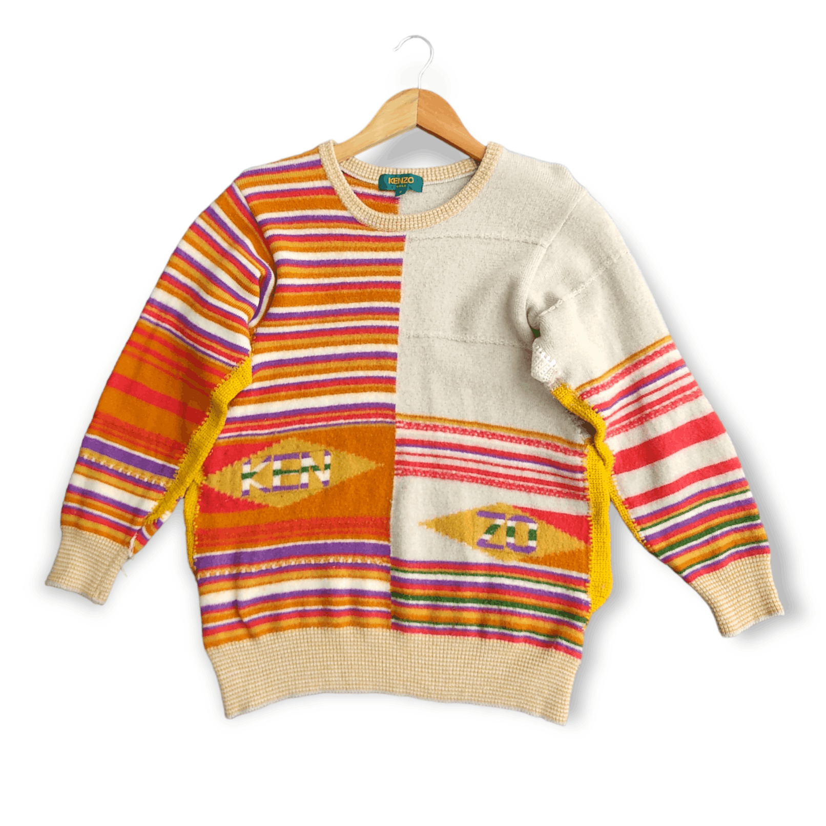 Kenzo Vintage KENZO Golf Colours Striped Wool Sweater Size US XS / EU 42 / 0 - 2 Thumbnail