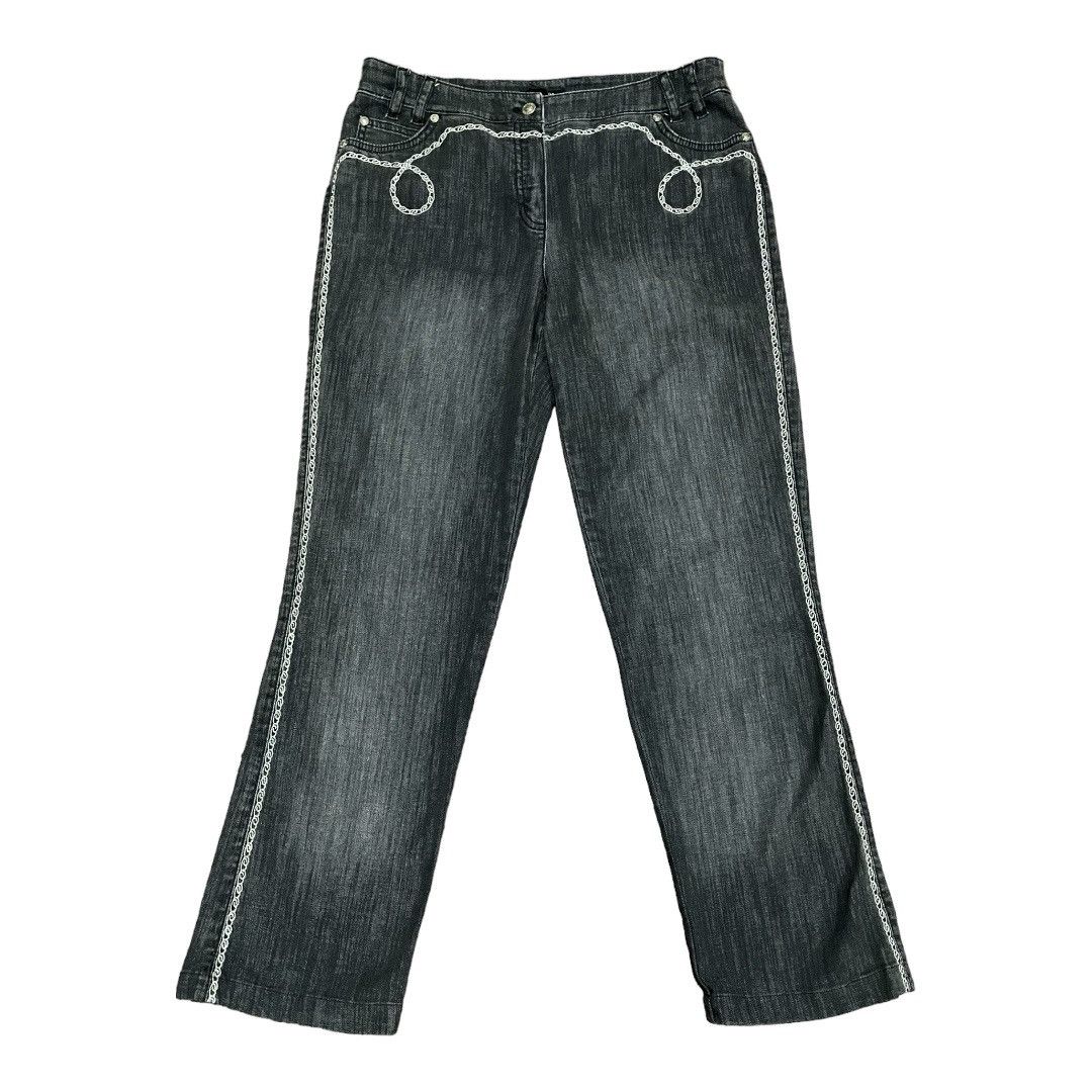 Designer × Escada × Escada Sport Rare🔥Escada Chain Linked Embroidered Vintage Jeans Size 32" / US 10 / IT 46 - 2 Thumbnail