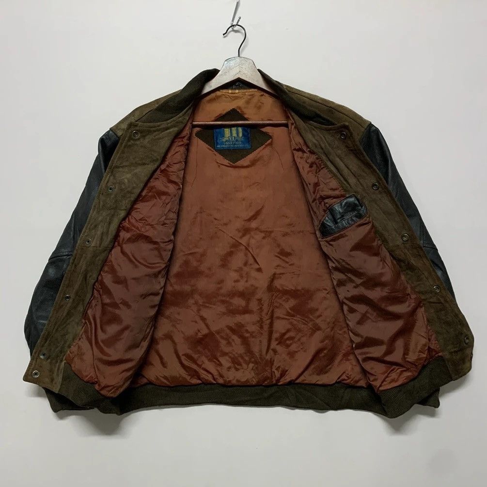 Japanese Brand × Vintage SEND OFFERS📌Vintage Spell Out Leather Sleeve Varsity Jacket Size US M / EU 48-50 / 2 - 7 Thumbnail
