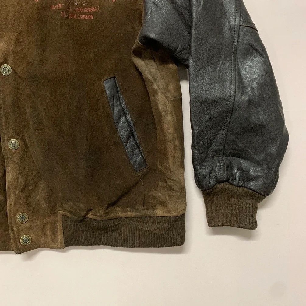 Japanese Brand × Vintage SEND OFFERS📌Vintage Spell Out Leather Sleeve Varsity Jacket Size US M / EU 48-50 / 2 - 5 Thumbnail