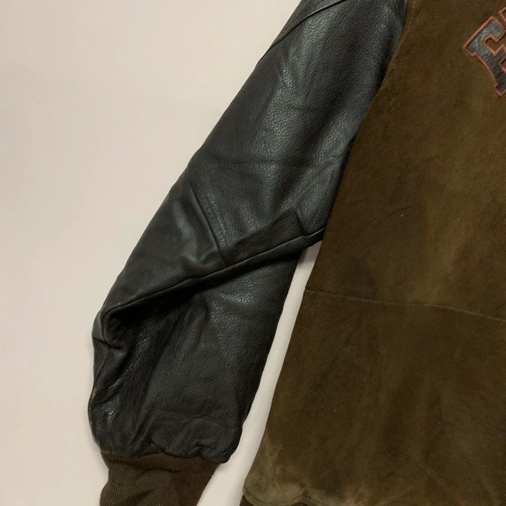 Japanese Brand × Vintage SEND OFFERS📌Vintage Spell Out Leather Sleeve Varsity Jacket Size US M / EU 48-50 / 2 - 12 Thumbnail
