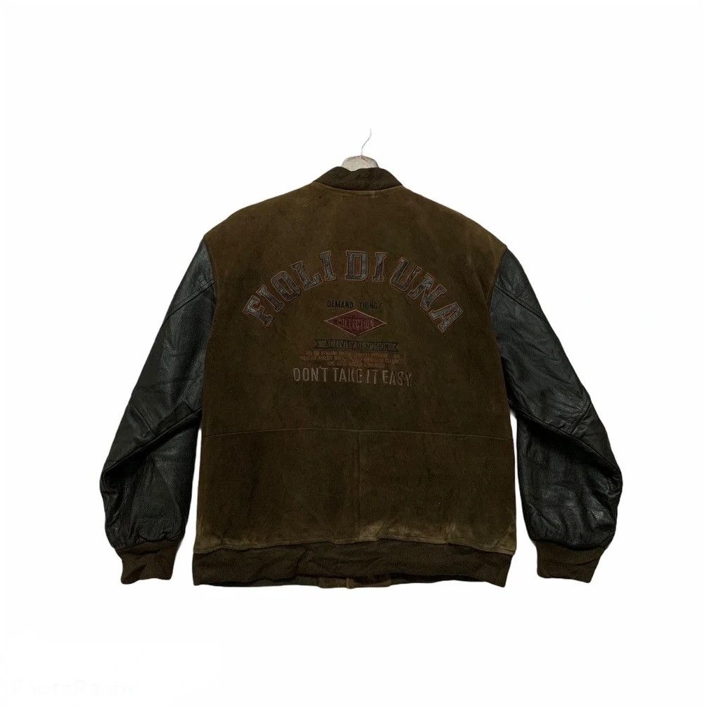 Japanese Brand × Vintage SEND OFFERS📌Vintage Spell Out Leather Sleeve Varsity Jacket Size US M / EU 48-50 / 2 - 10 Thumbnail