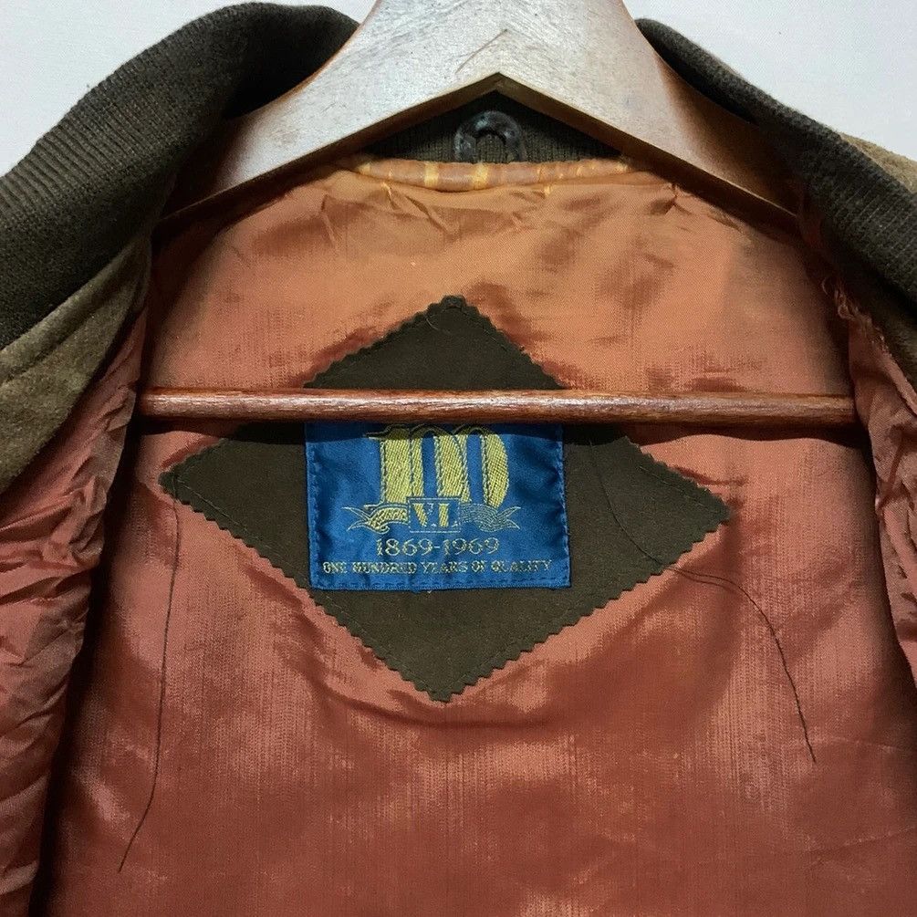 Japanese Brand × Vintage SEND OFFERS📌Vintage Spell Out Leather Sleeve Varsity Jacket Size US M / EU 48-50 / 2 - 9 Thumbnail