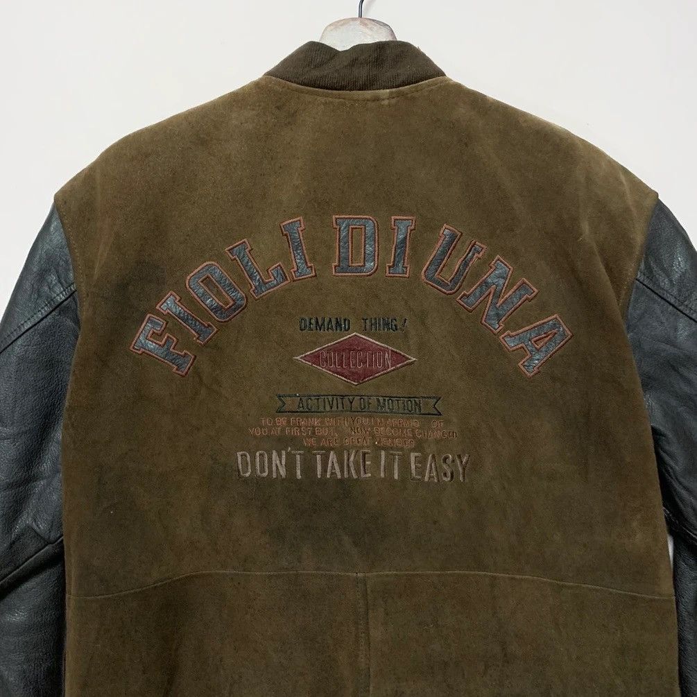 Japanese Brand × Vintage SEND OFFERS📌Vintage Spell Out Leather Sleeve Varsity Jacket Size US M / EU 48-50 / 2 - 11 Thumbnail