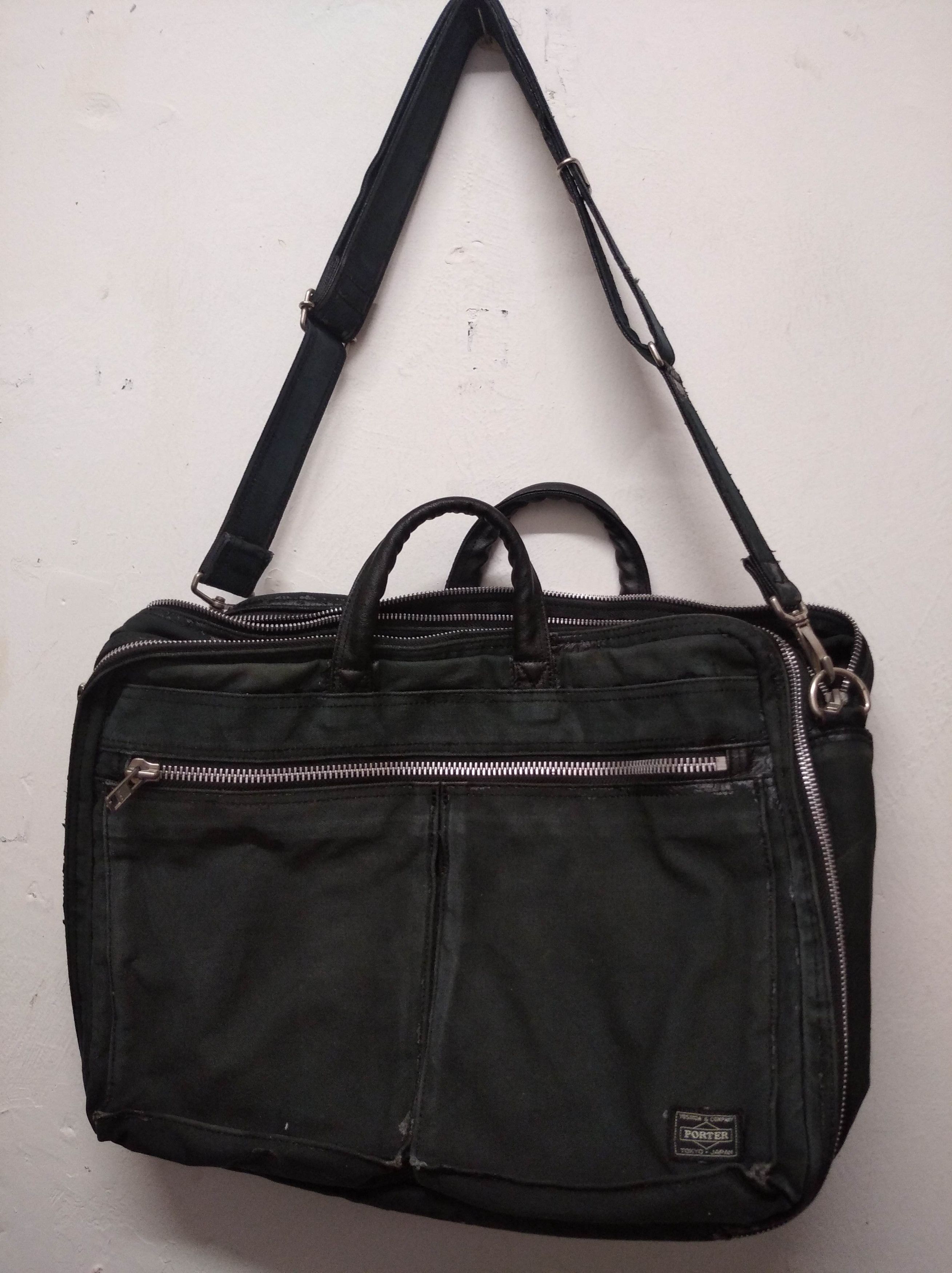 Porter 2 way laptop/messenger distressed bag