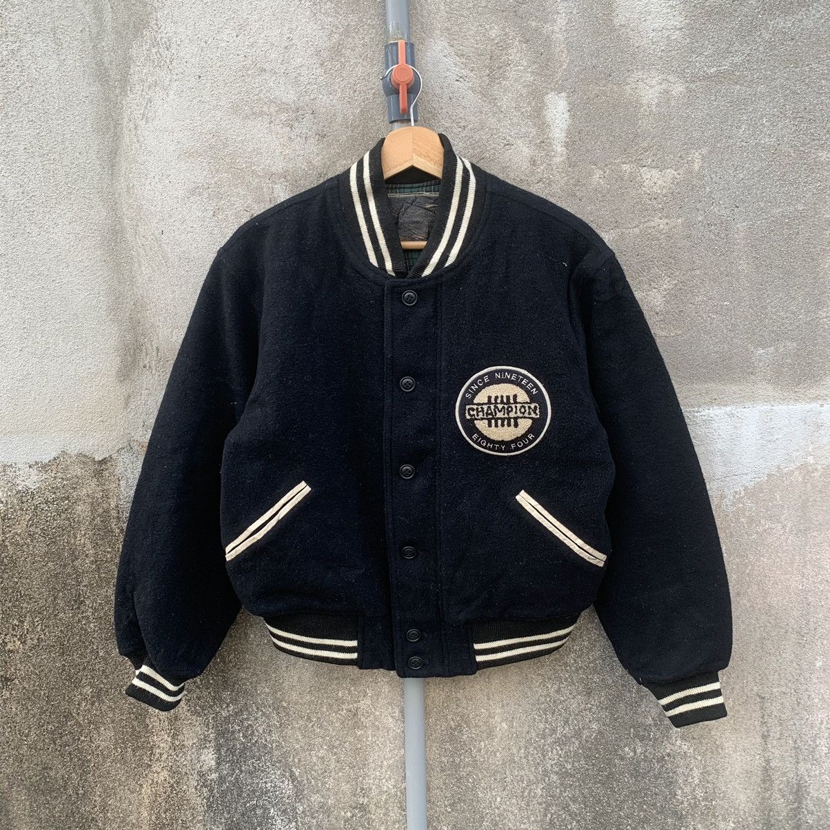 BIGI × Vintage SEND OFFER📌90’s Just Bigi MembeSpellOut Wool Varsity Jacket Size US M / EU 48-50 / 2 - 1 Thumbnail