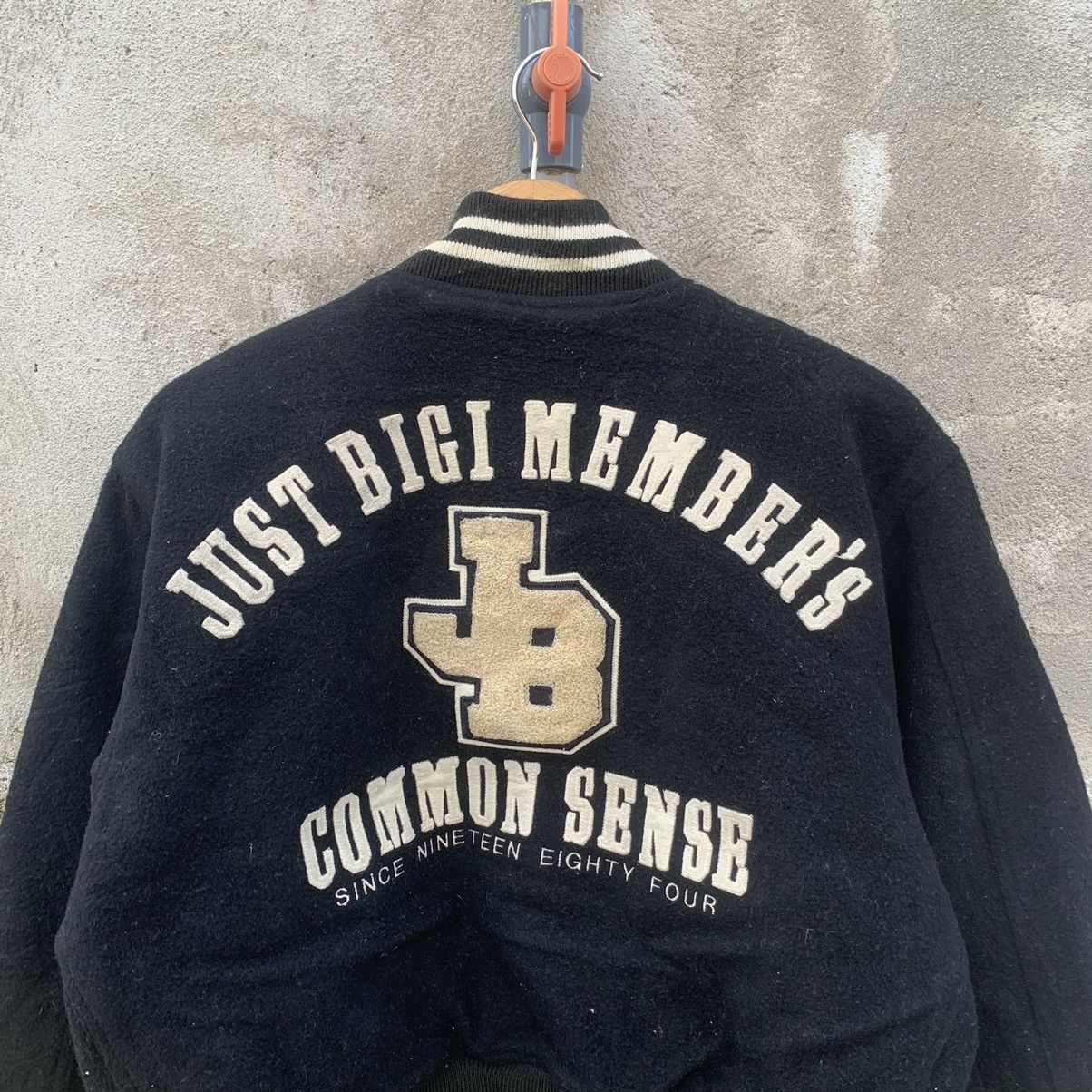 BIGI × Vintage SEND OFFER📌90’s Just Bigi MembeSpellOut Wool Varsity Jacket Size US M / EU 48-50 / 2 - 8 Thumbnail